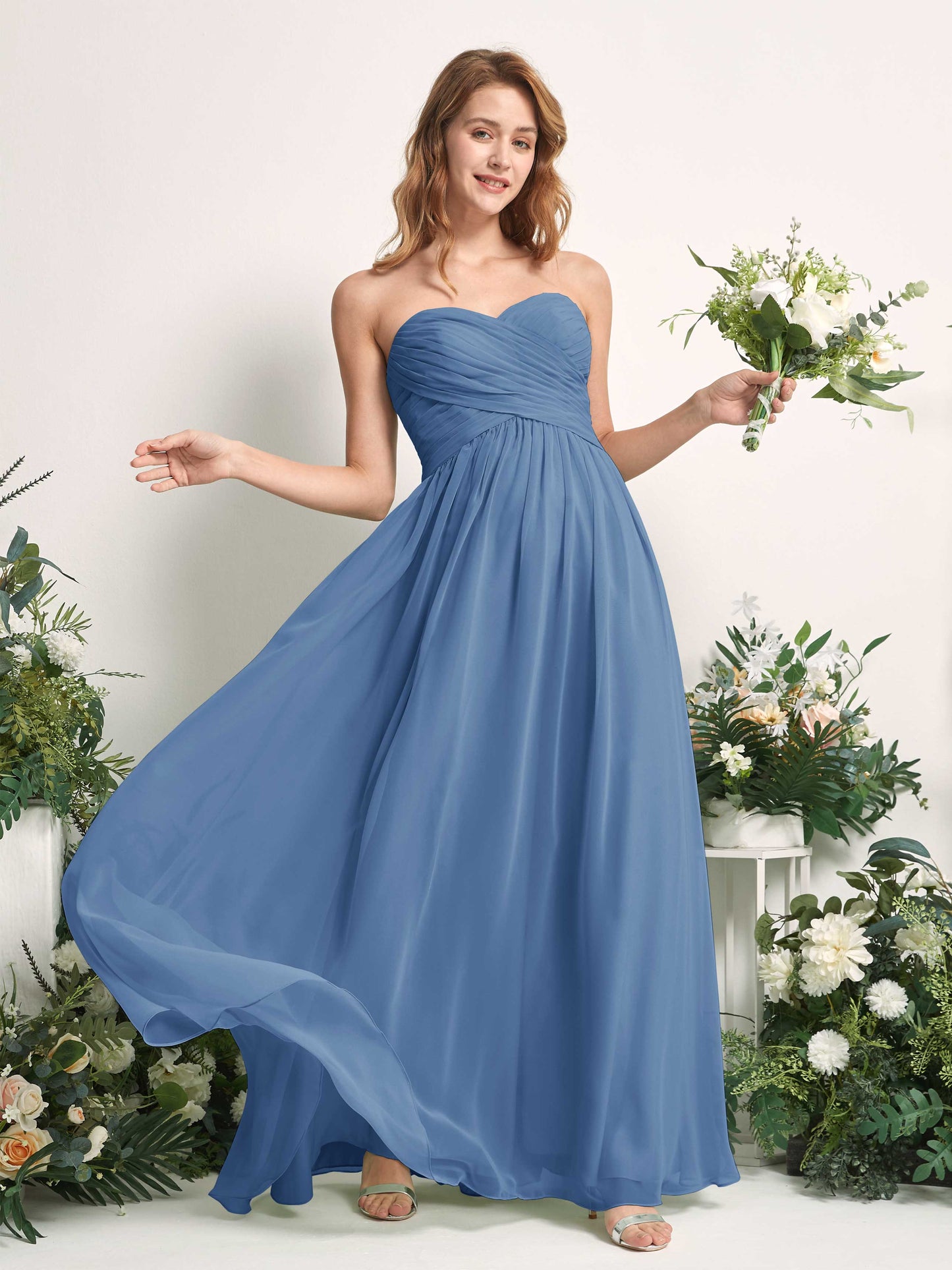 Elma Dusty Blue Sleeveless Maxi Dress