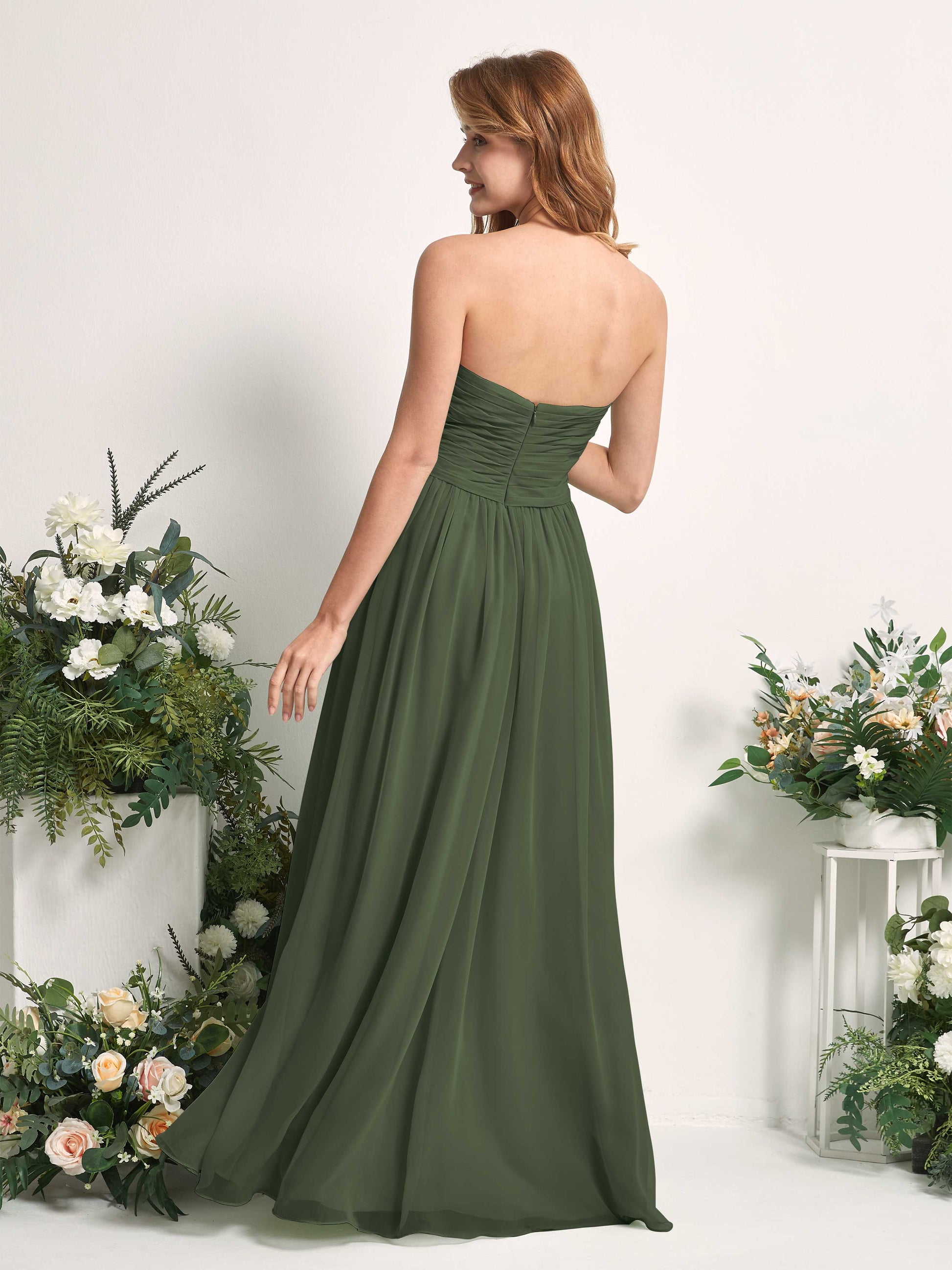 Elma Martini Olive Sleeveless Maxi Dress