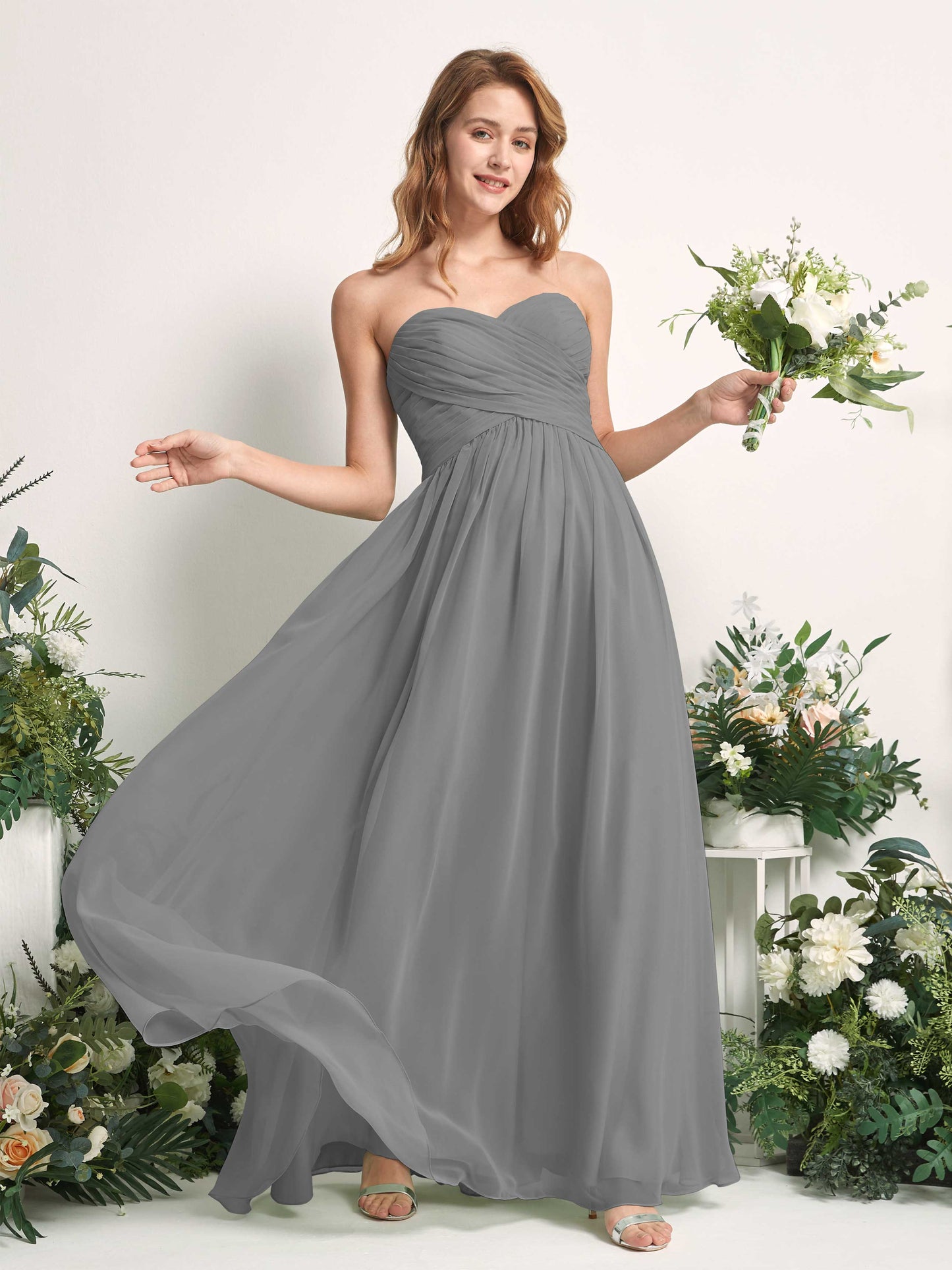 Elma Steel Gray Sleeveless Maxi Dress