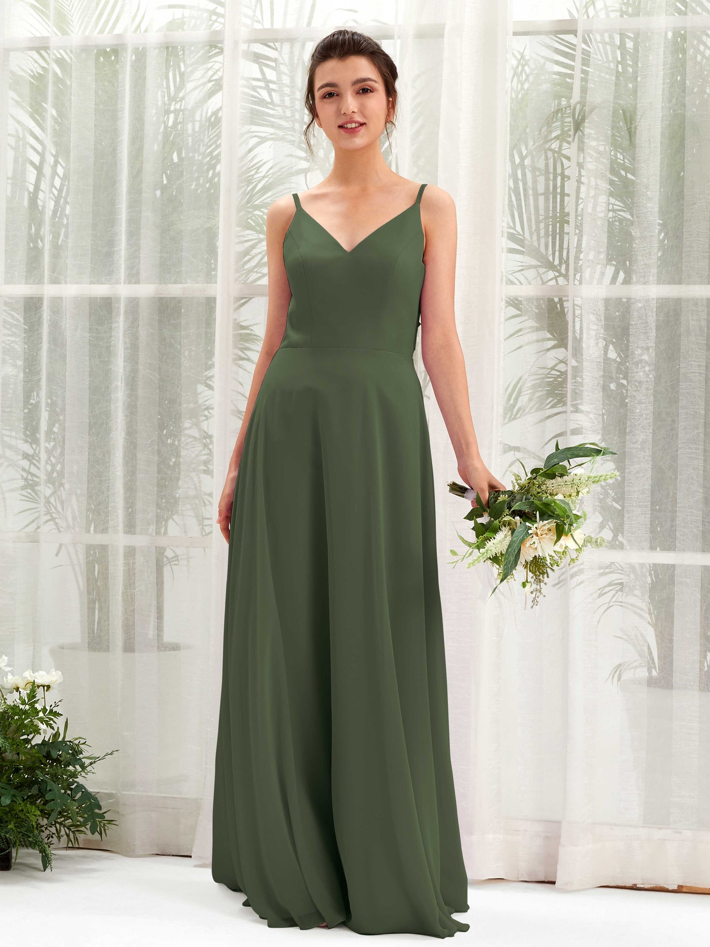 Elsa Martini Olive Sleeveless Maxi Dress