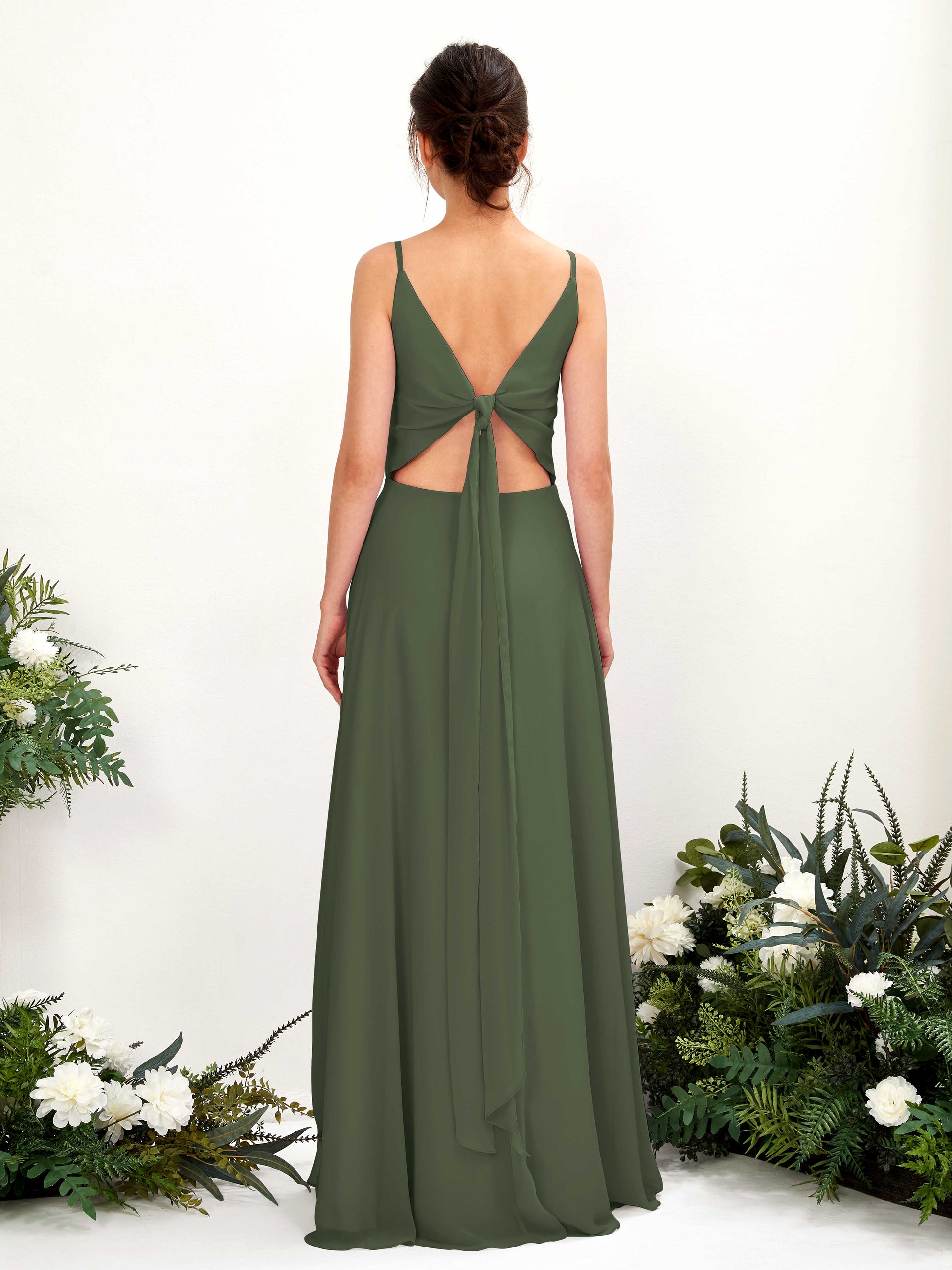 Elsa Martini Olive Sleeveless Maxi Dress