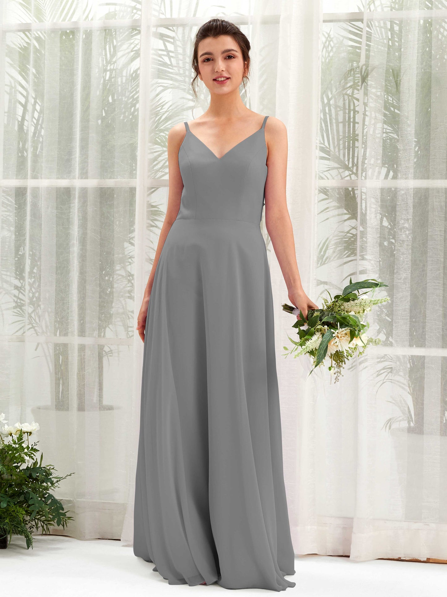 Elsa Steel Gray Sleeveless Maxi Dress