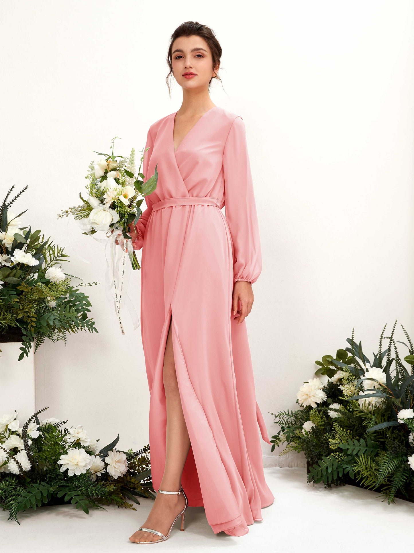 Elsie Ballet Pink Long Sleeve Maxi Dress