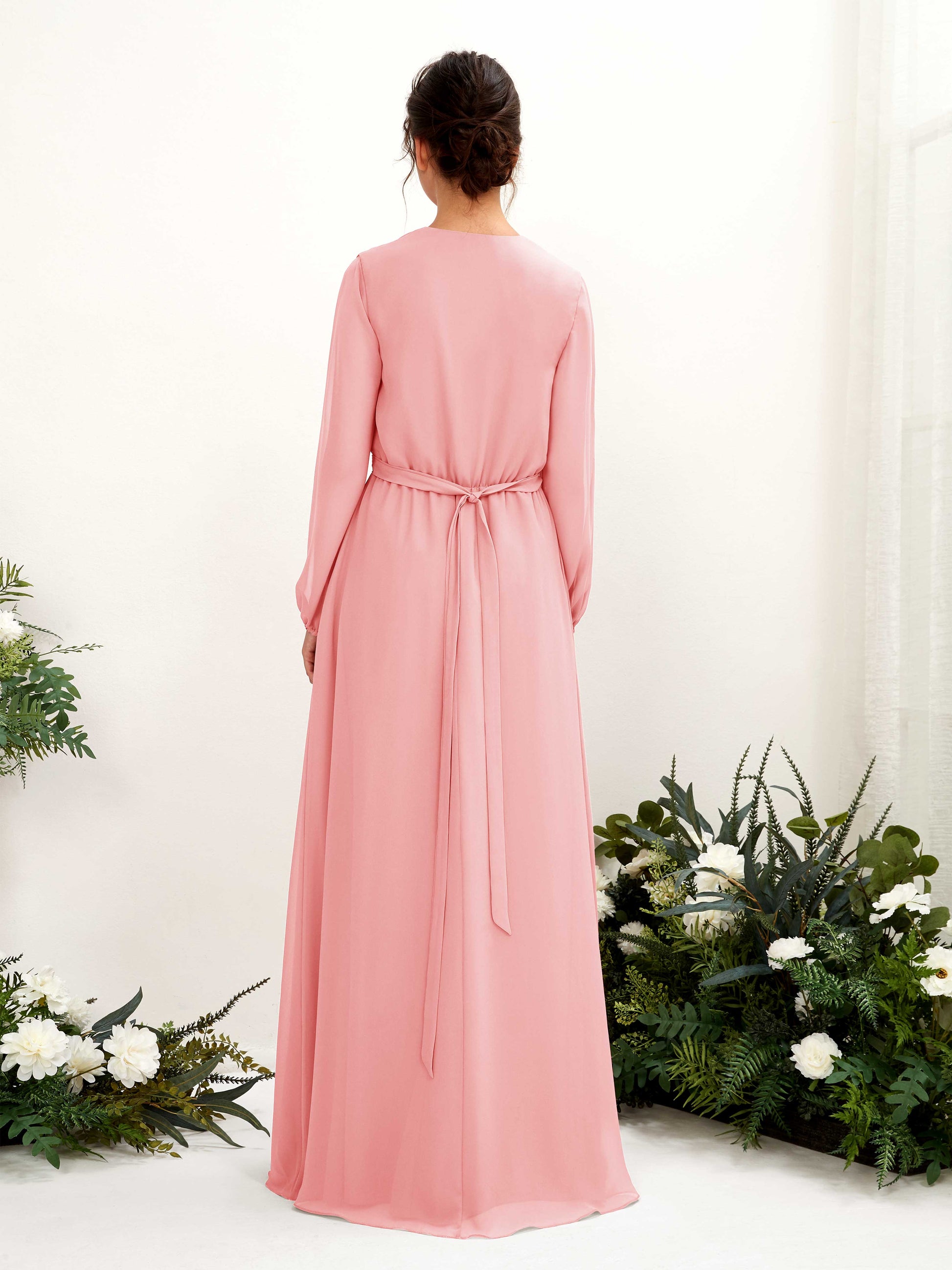 Elsie Ballet Pink Long Sleeve Maxi Dress