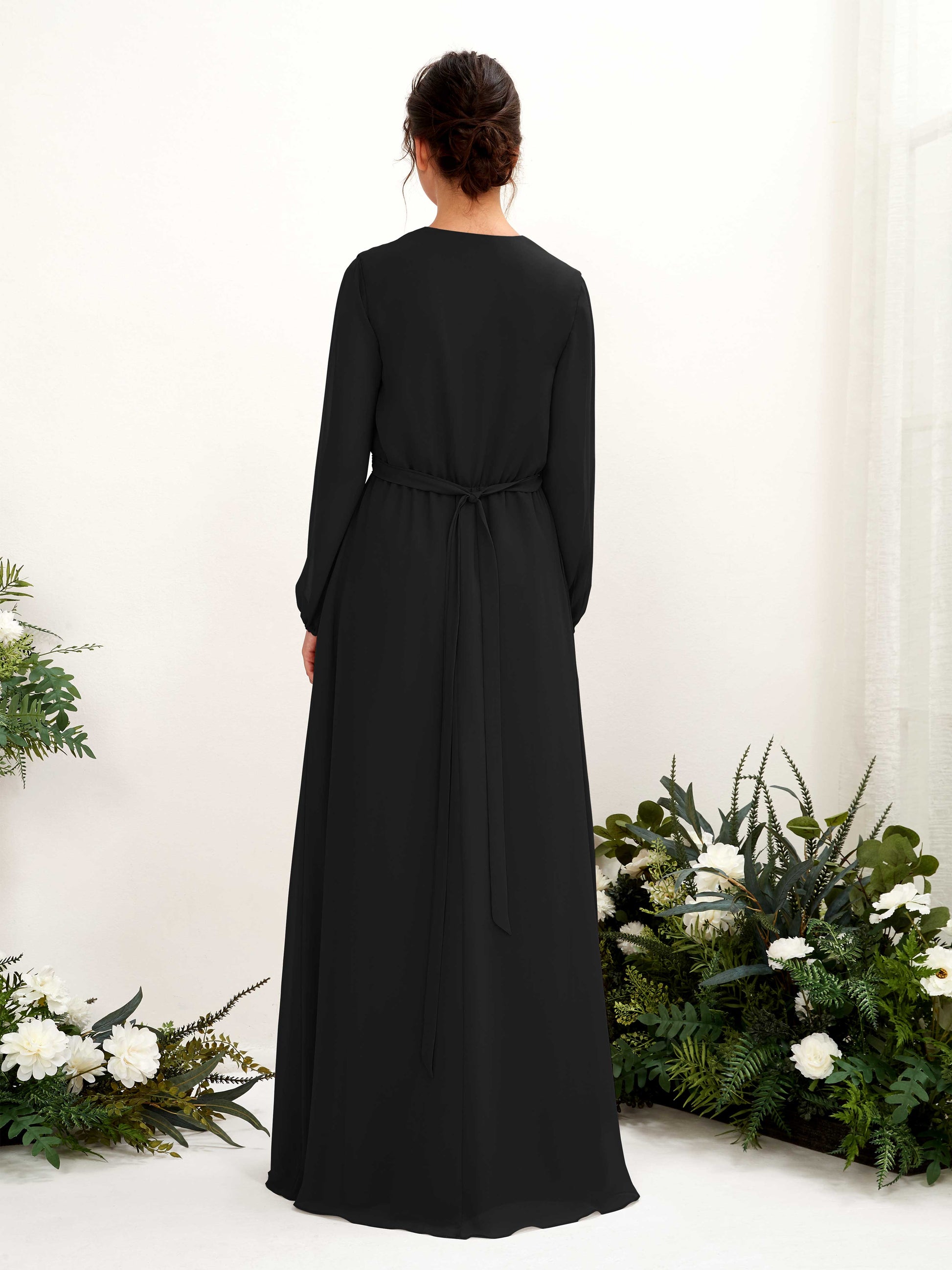 Elsie Black Long Sleeve Maxi Dress