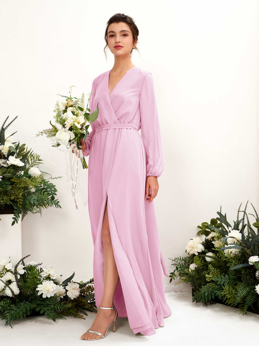 Elsie Candy Pink Long Sleeve Maxi Dress