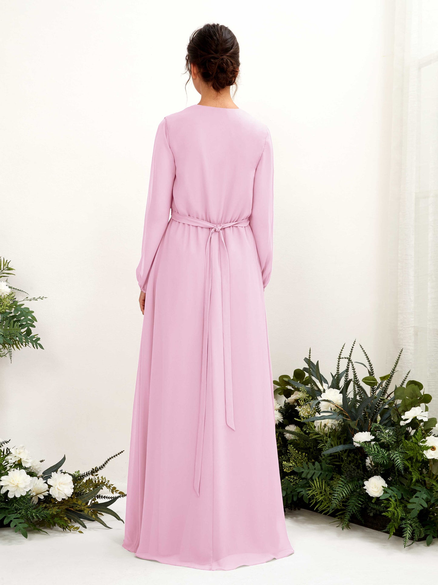 Elsie Candy Pink Long Sleeve Maxi Dress