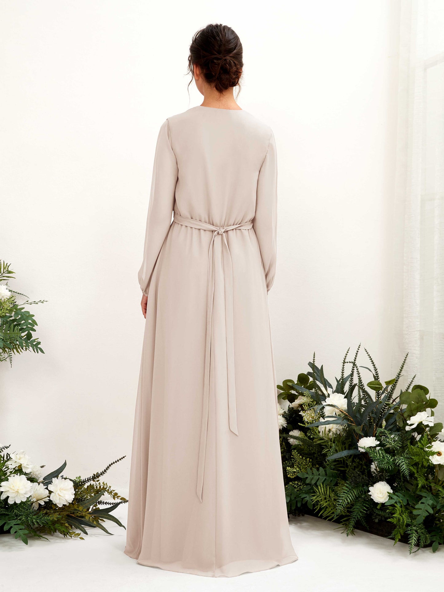 Elsie Champagne Long Sleeve Maxi Dress