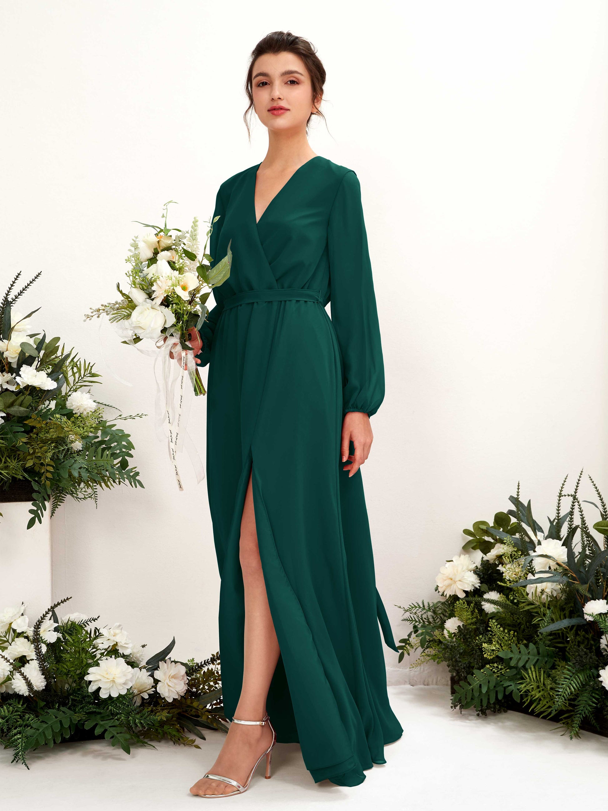 Elsie Dark Emerald Long Sleeve Maxi Dress