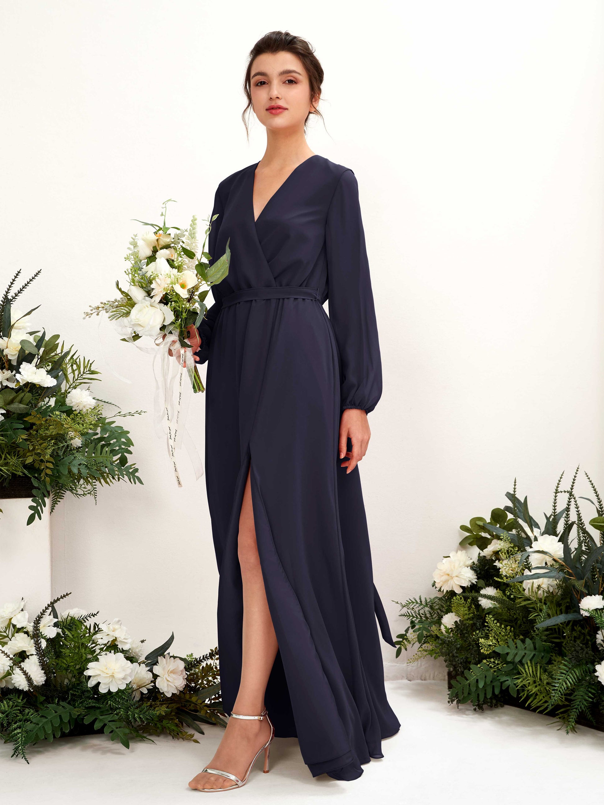 Elsie Dark Navy Long Sleeve Maxi Dress