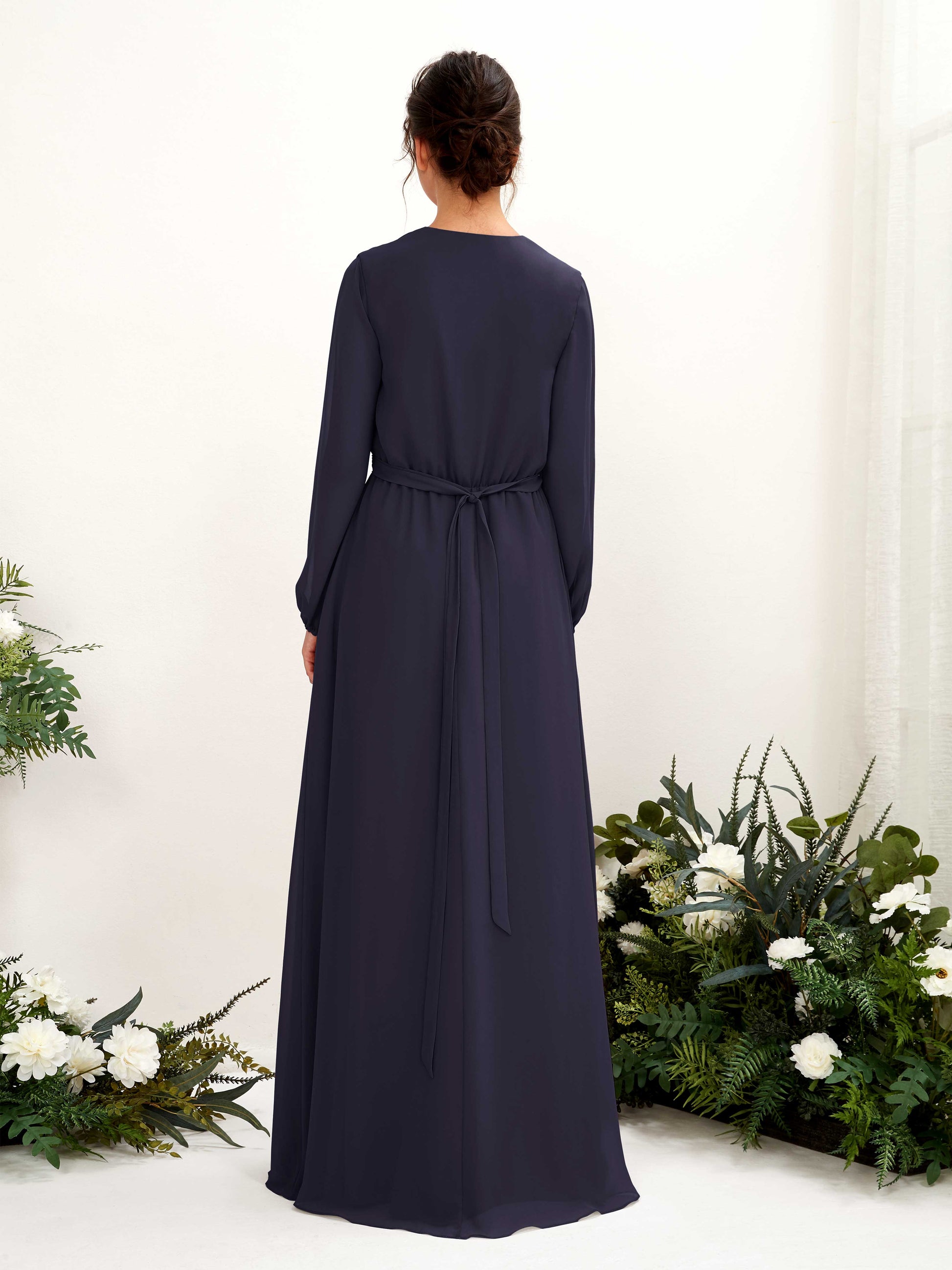 Elsie Dark Navy Long Sleeve Maxi Dress