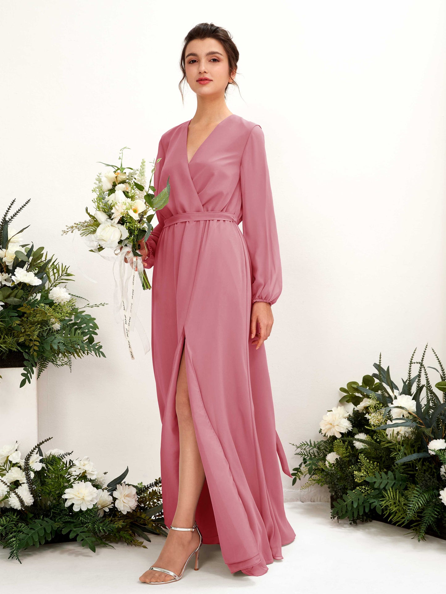 Elsie Desert Rose Long Sleeve Maxi Dress