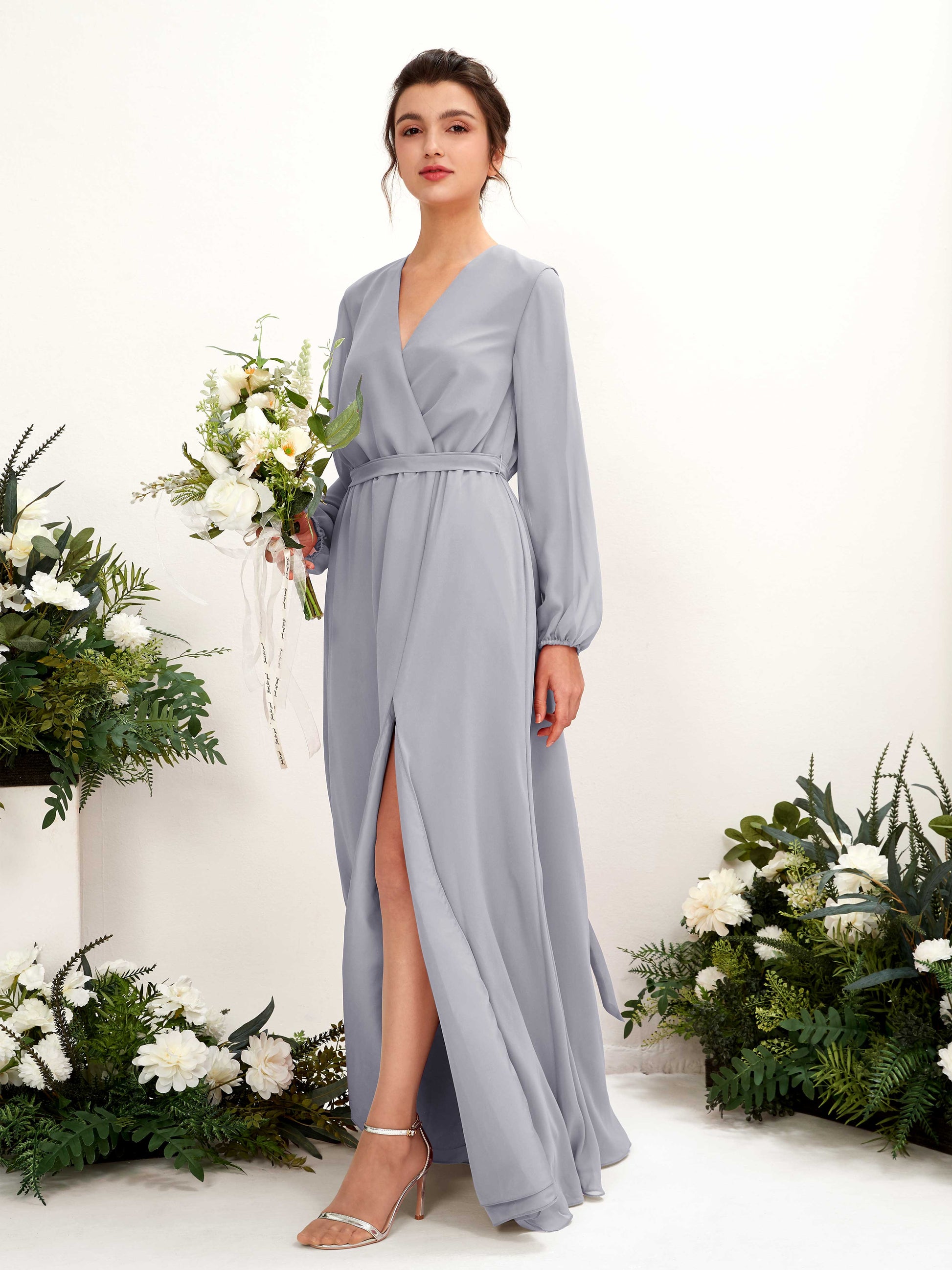 Elsie Dusty Lavender Long Sleeve Maxi Dress