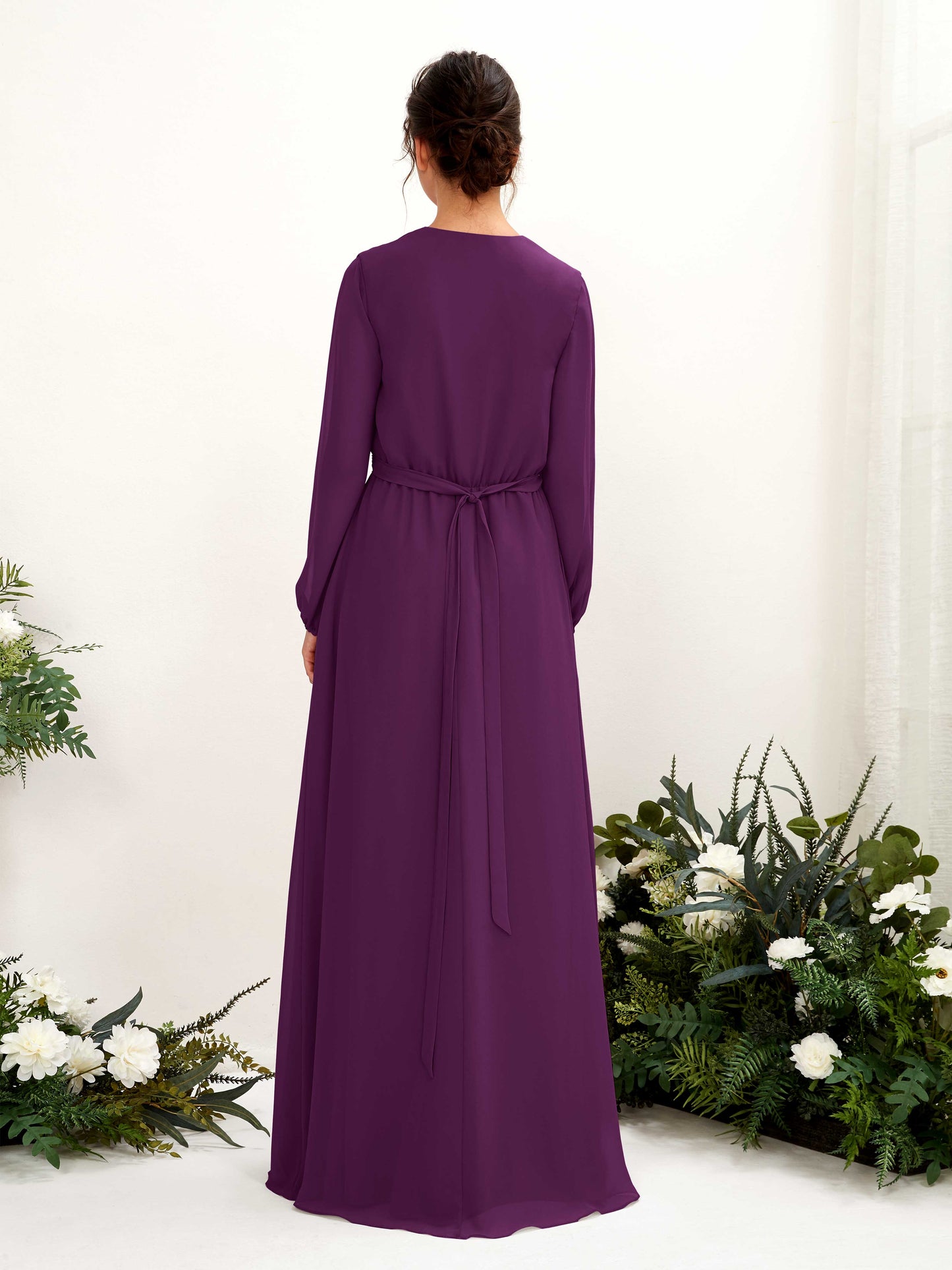 Elsie Grape Long Sleeve Maxi Dress