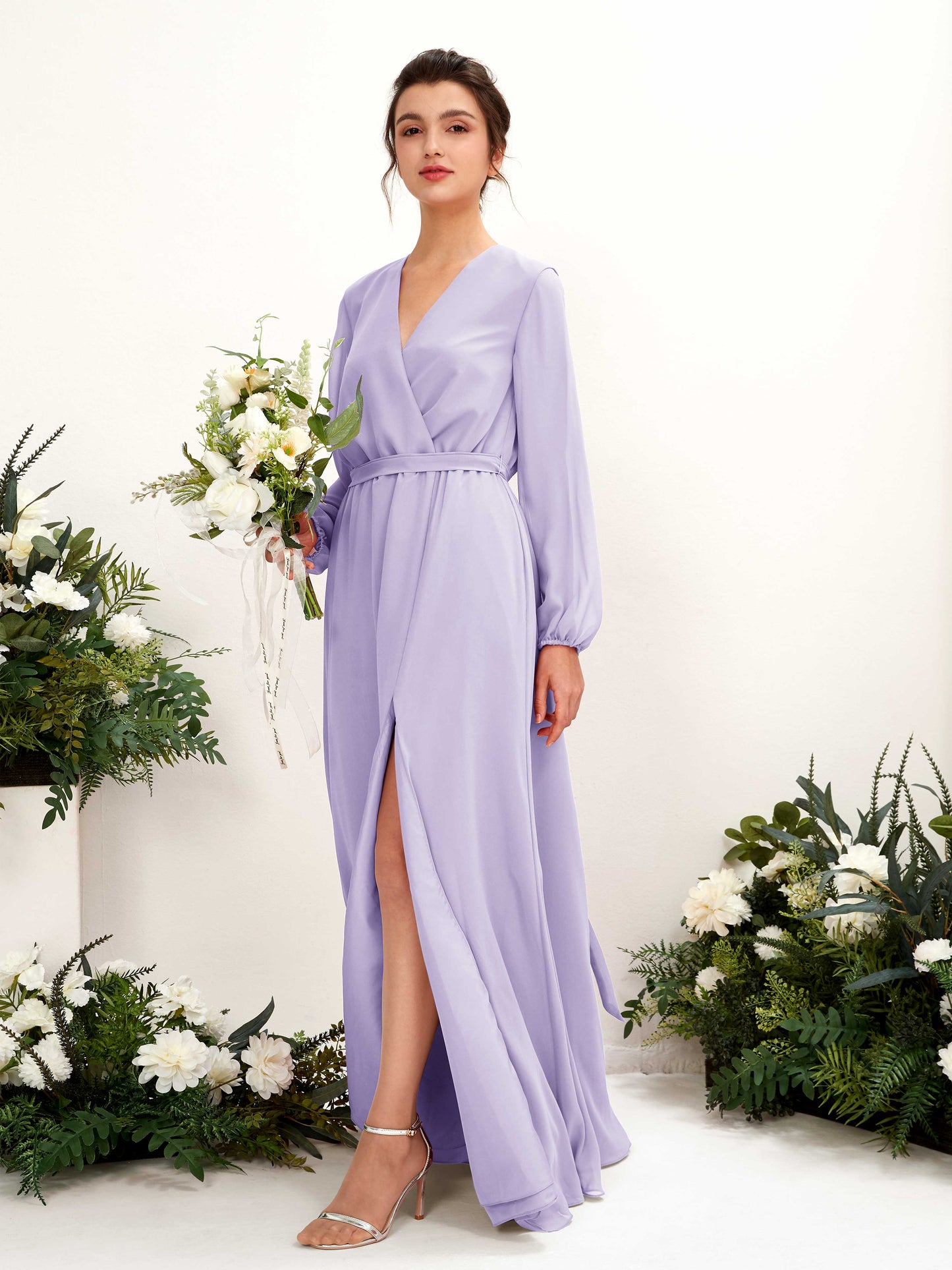 Elsie Lilac Long Sleeve Maxi Dress