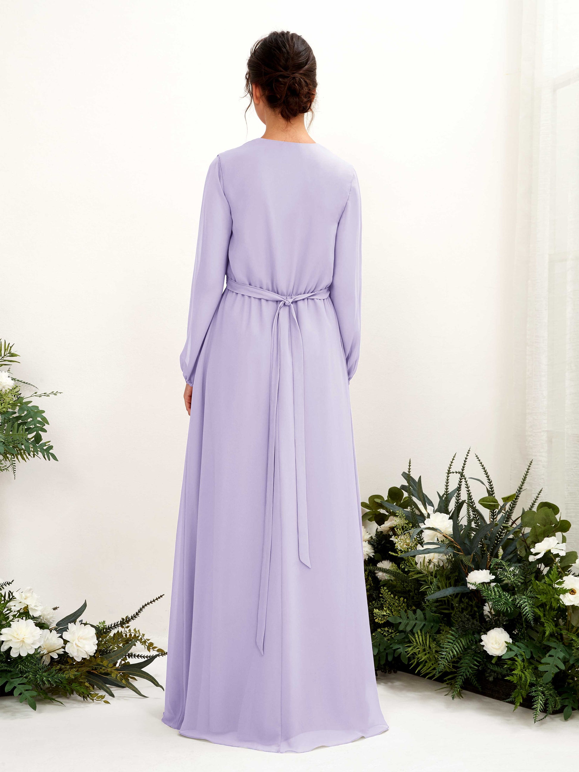 Elsie Lilac Long Sleeve Maxi Dress