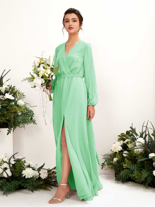 Elsie Mint Green Long Sleeve Maxi Dress