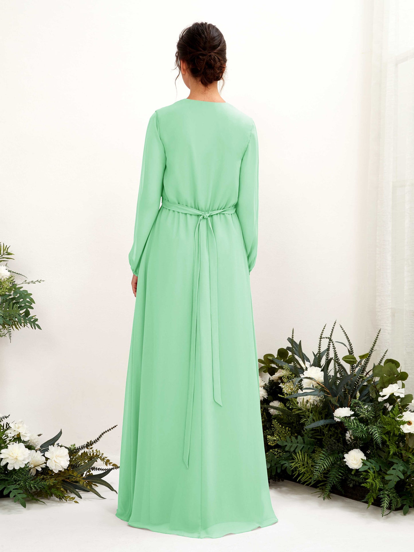 Elsie Mint Green Long Sleeve Maxi Dress