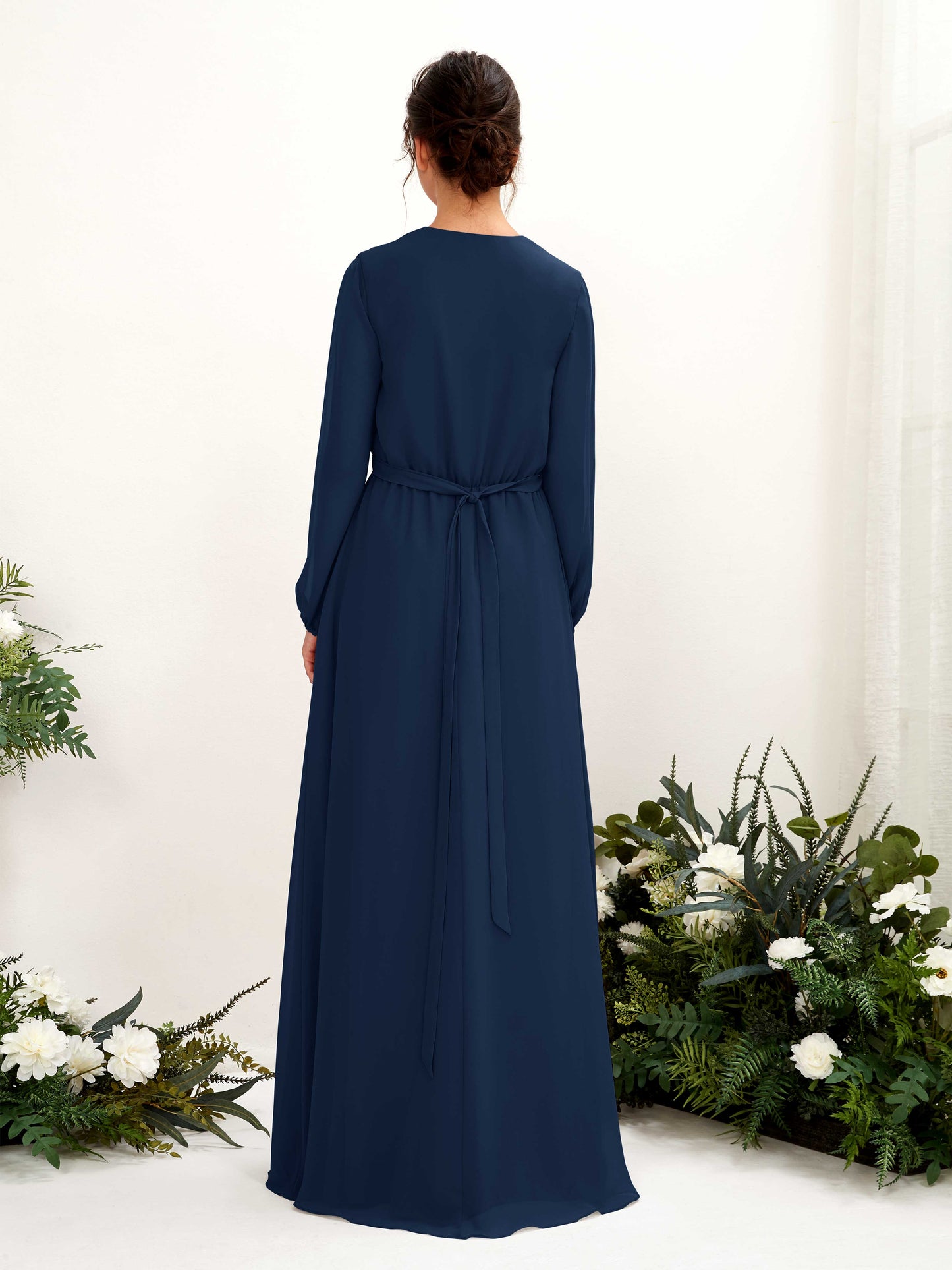 Elsie Navy Long Sleeve Maxi Dress