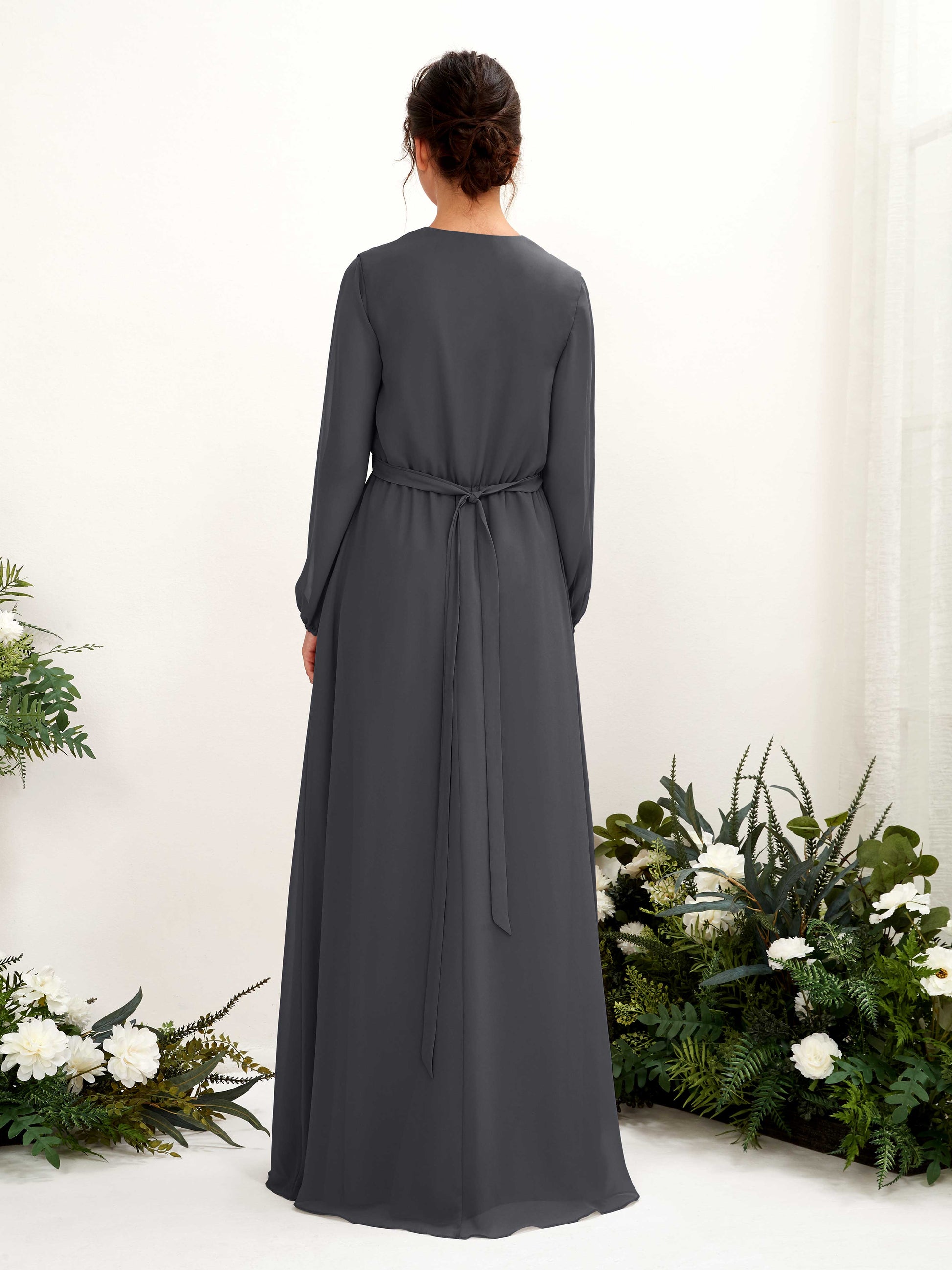 Elsie Pewter Long Sleeve Maxi Dress