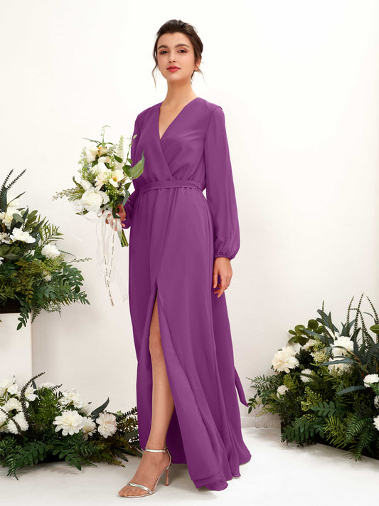 Elsie Purple Long Sleeve Maxi Dress