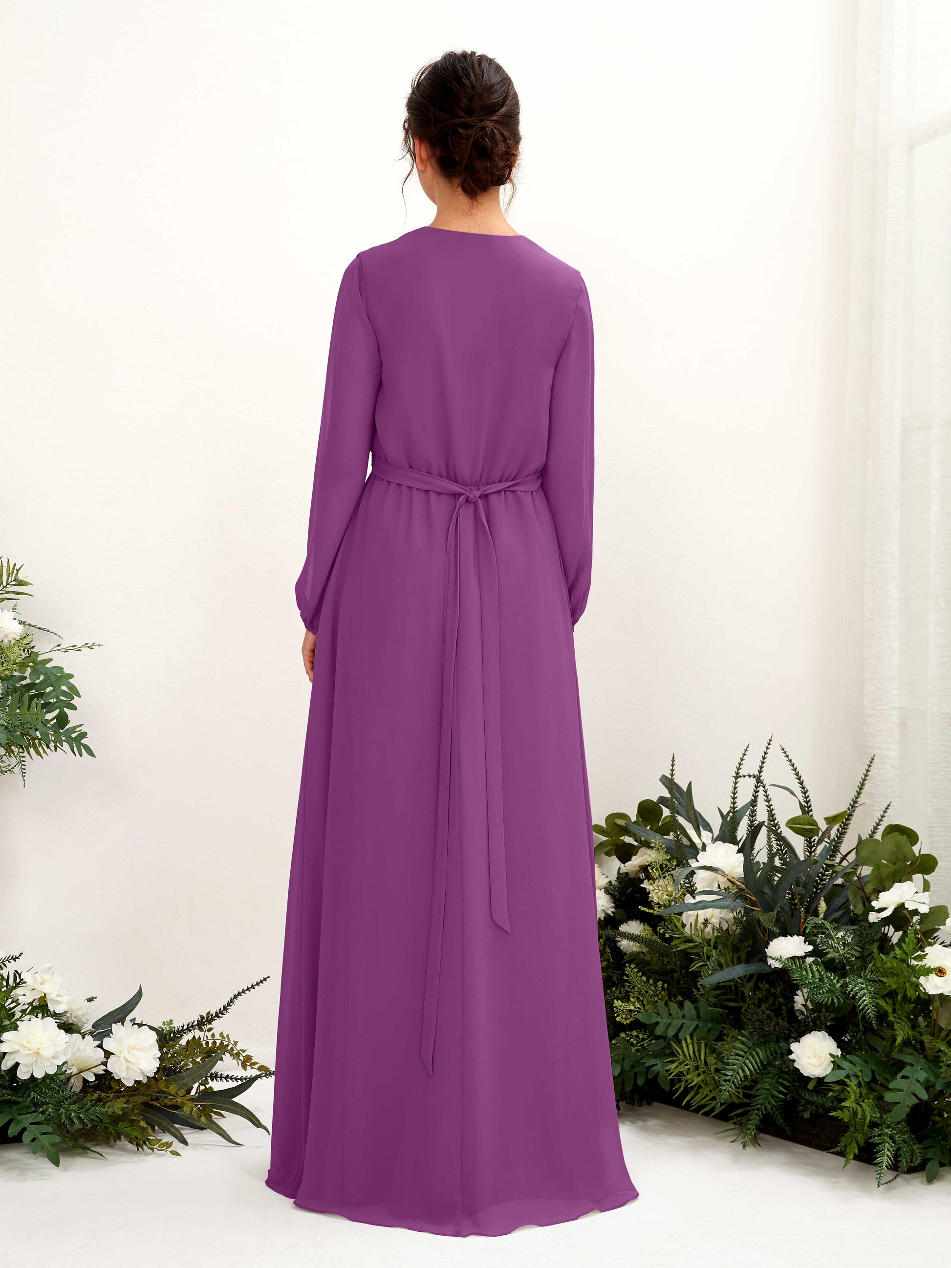 Elsie Purple Long Sleeve Maxi Dress