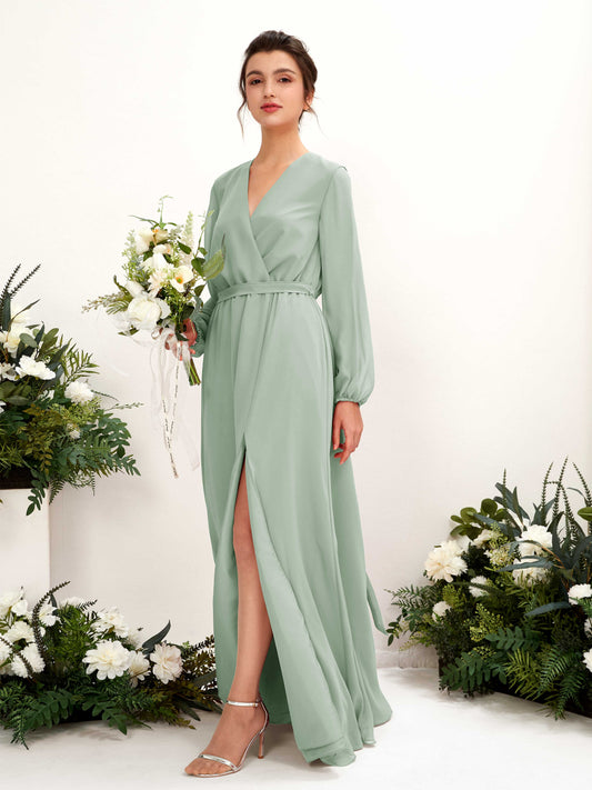 Elsie Sage Green Long Sleeve Maxi Dress