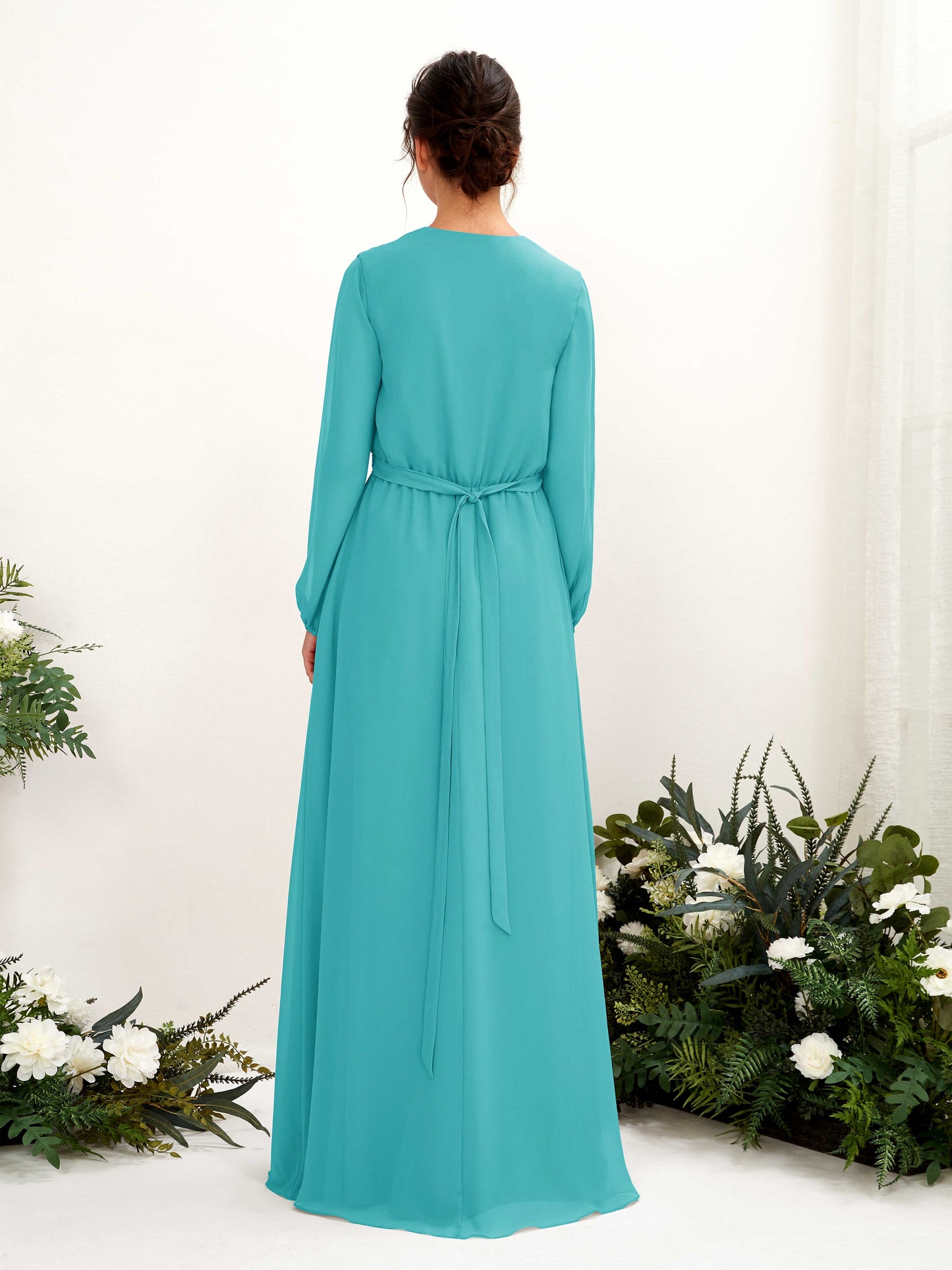 Elsie Turquoise Long Sleeve Maxi Dress