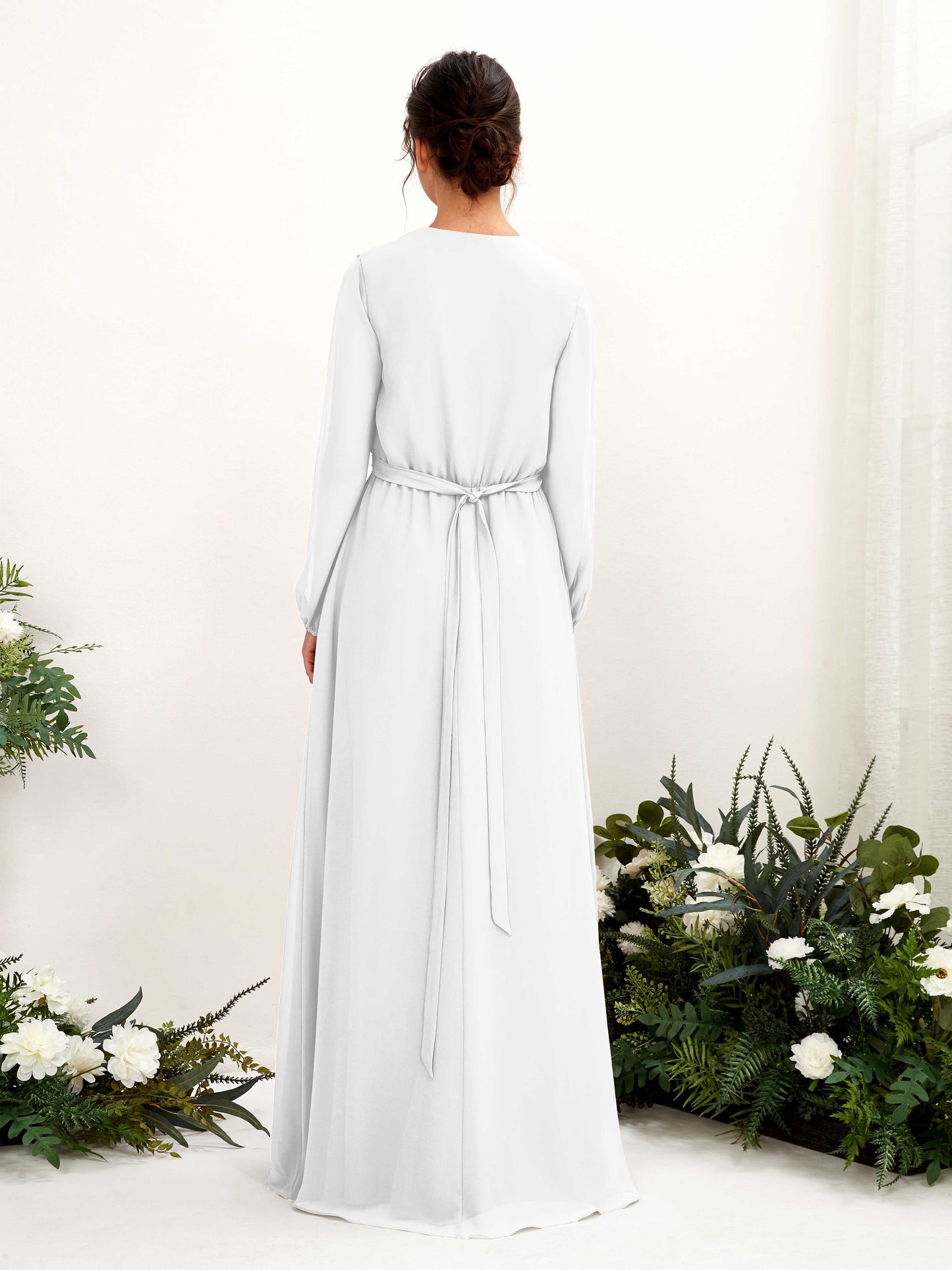 Elsie White Long Sleeve Maxi Dress