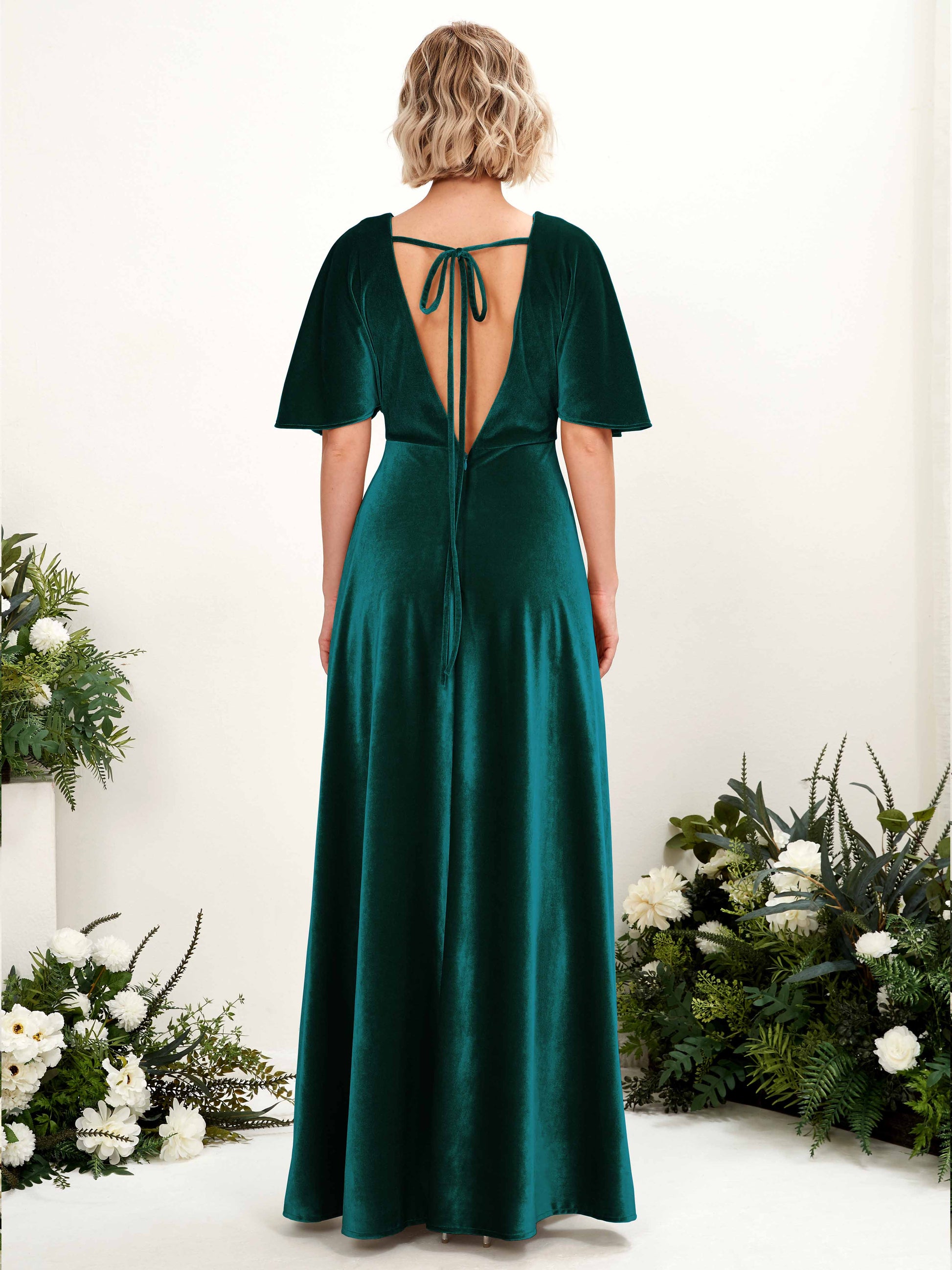 Erica Hunter Green Velvet Maxi Dress