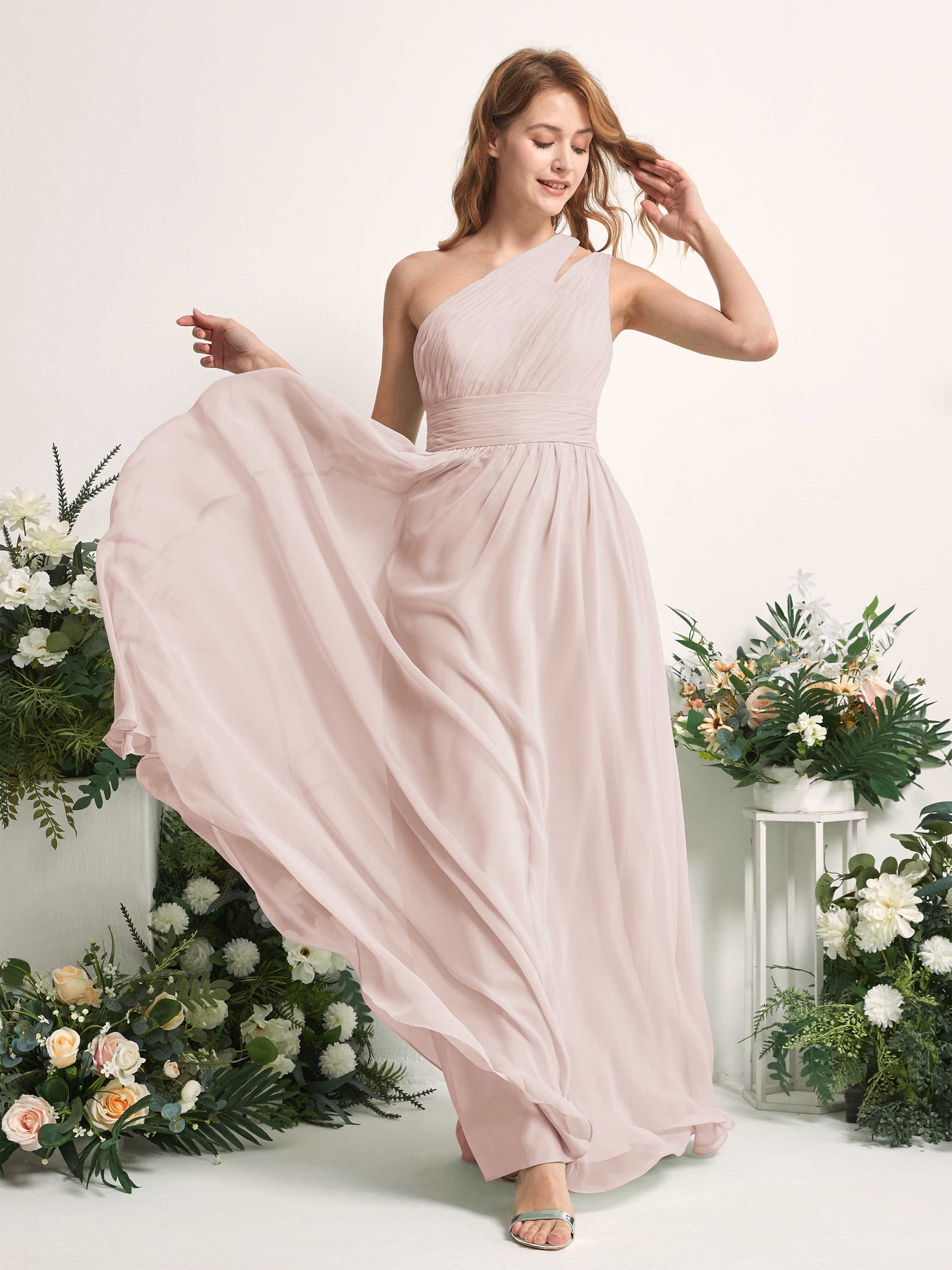 Evelyn Biscotti One Shoulder Maxi Dress