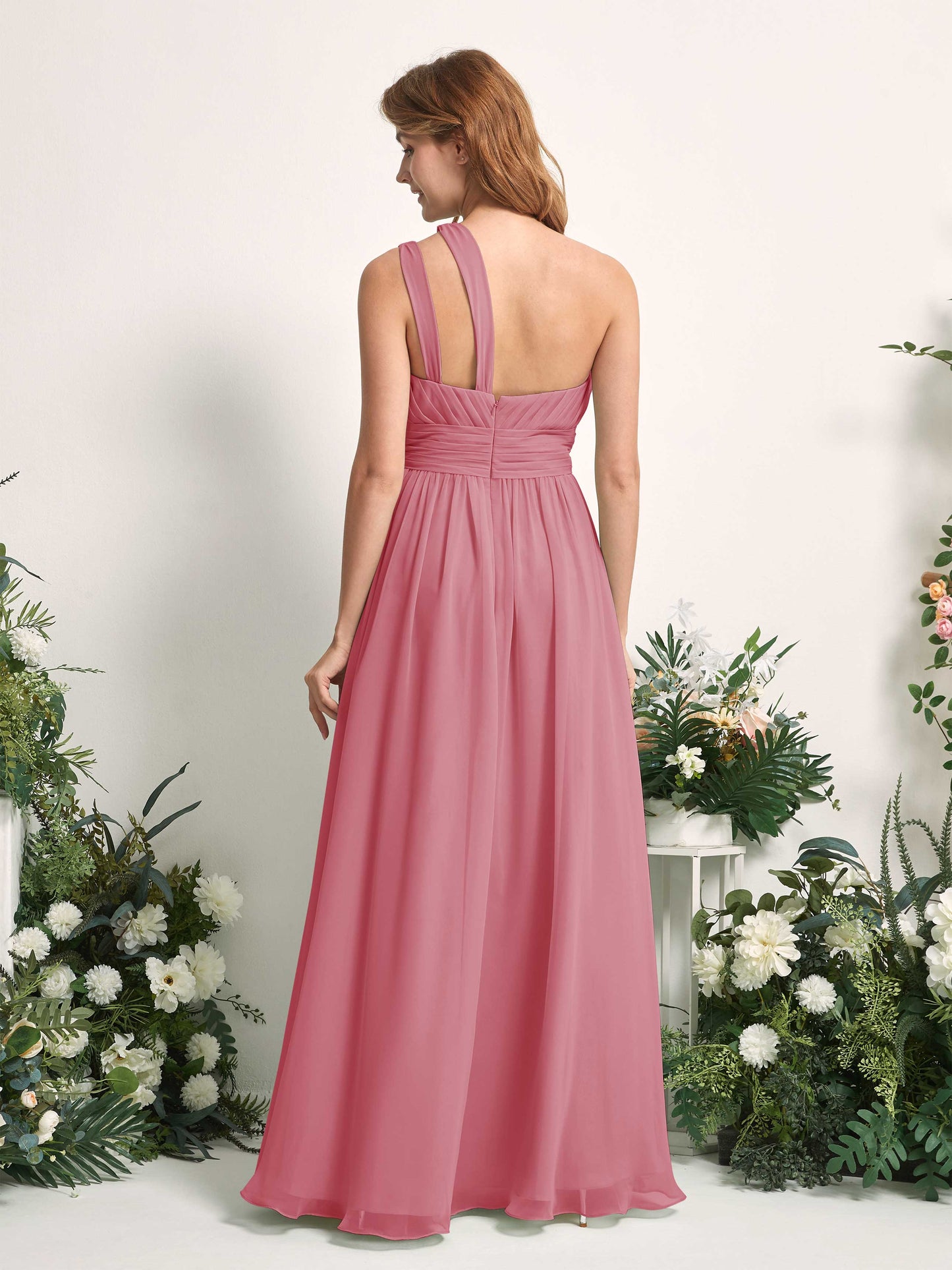 Evelyn Desert Rose One Shoulder Maxi Dress