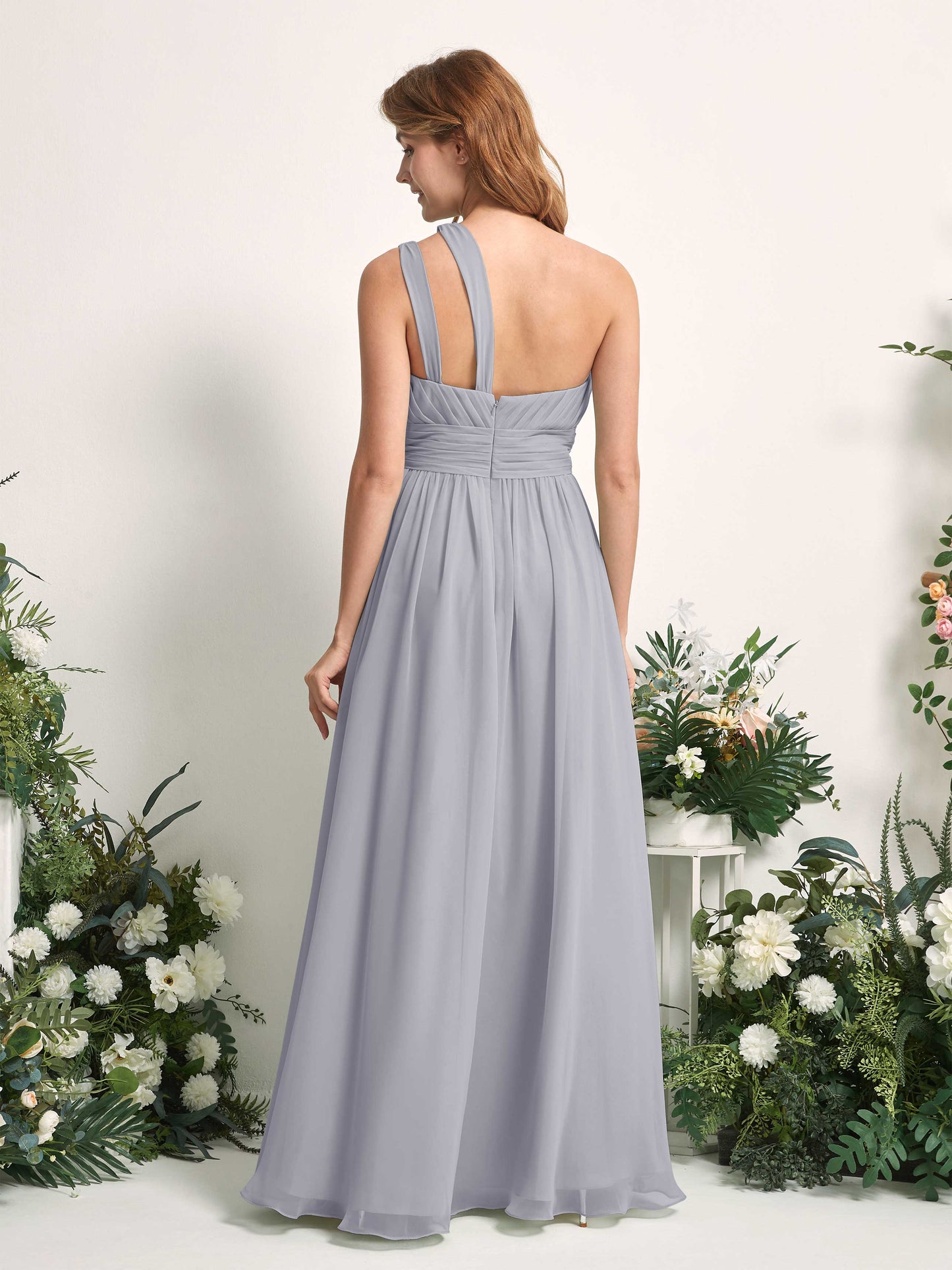 Evelyn Dusty Lavender One Shoulder Maxi Dress