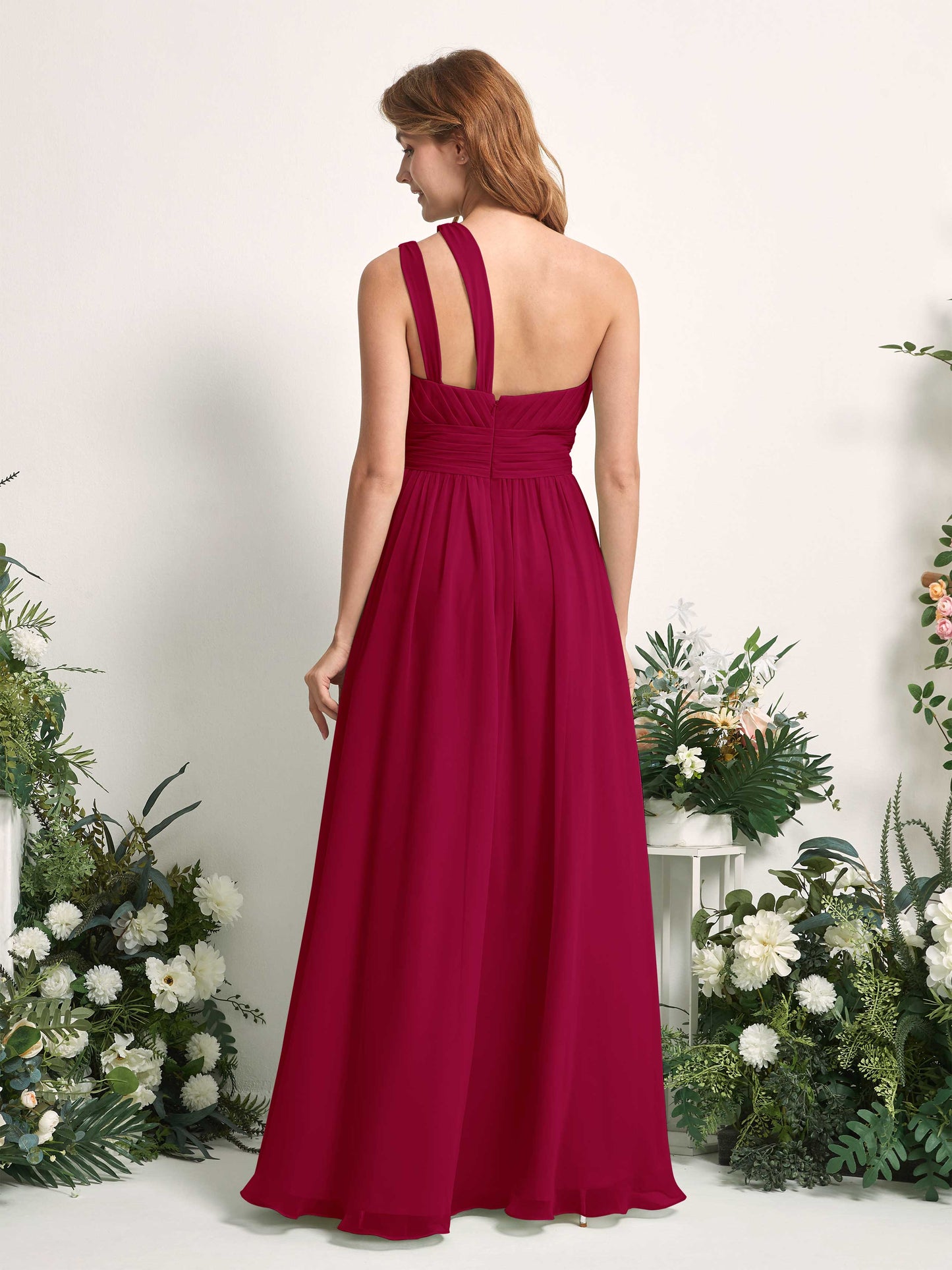 Evelyn Jester Red One Shoulder Maxi Dress