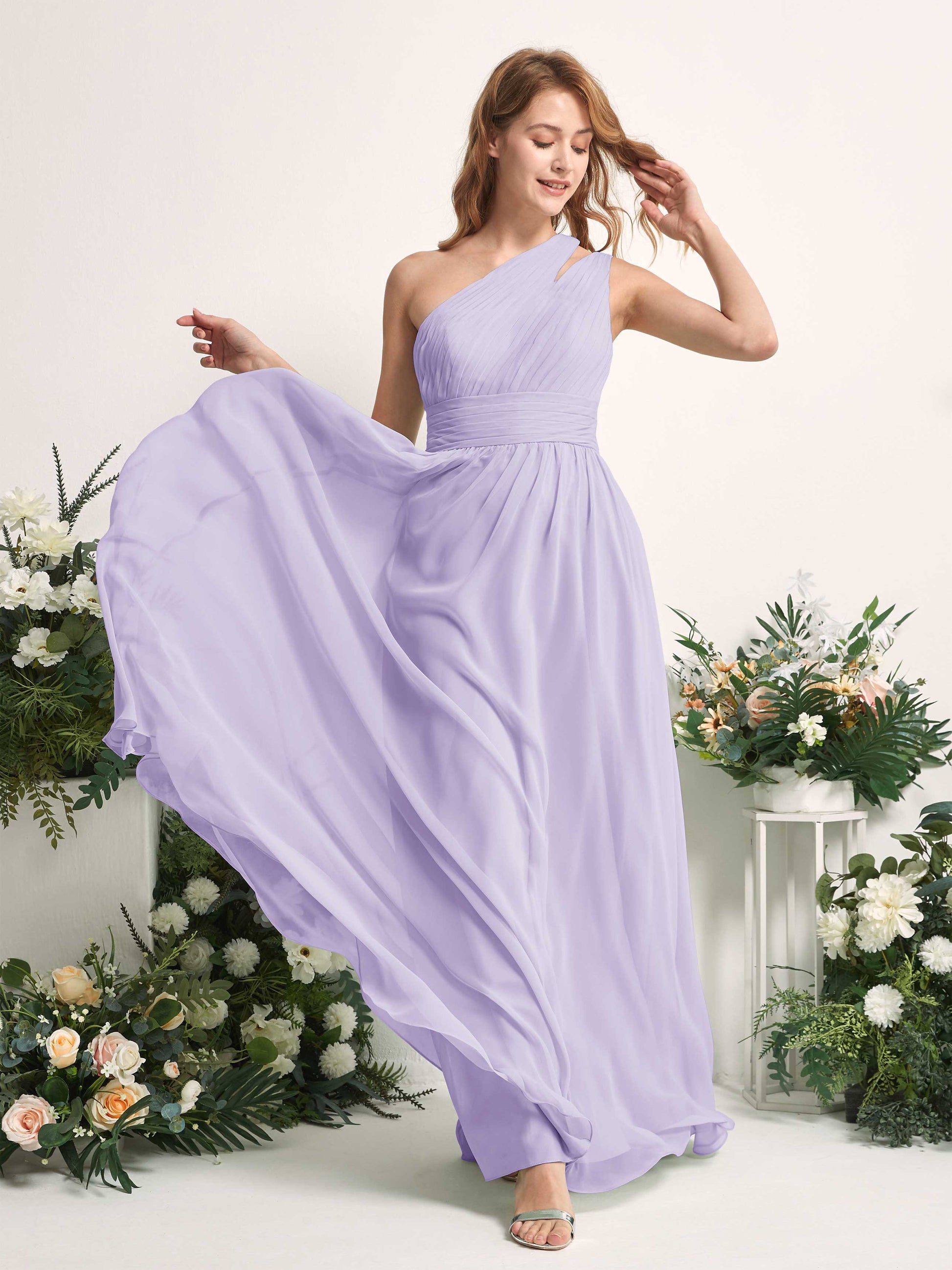 Evelyn Lilac One Shoulder Maxi Dress