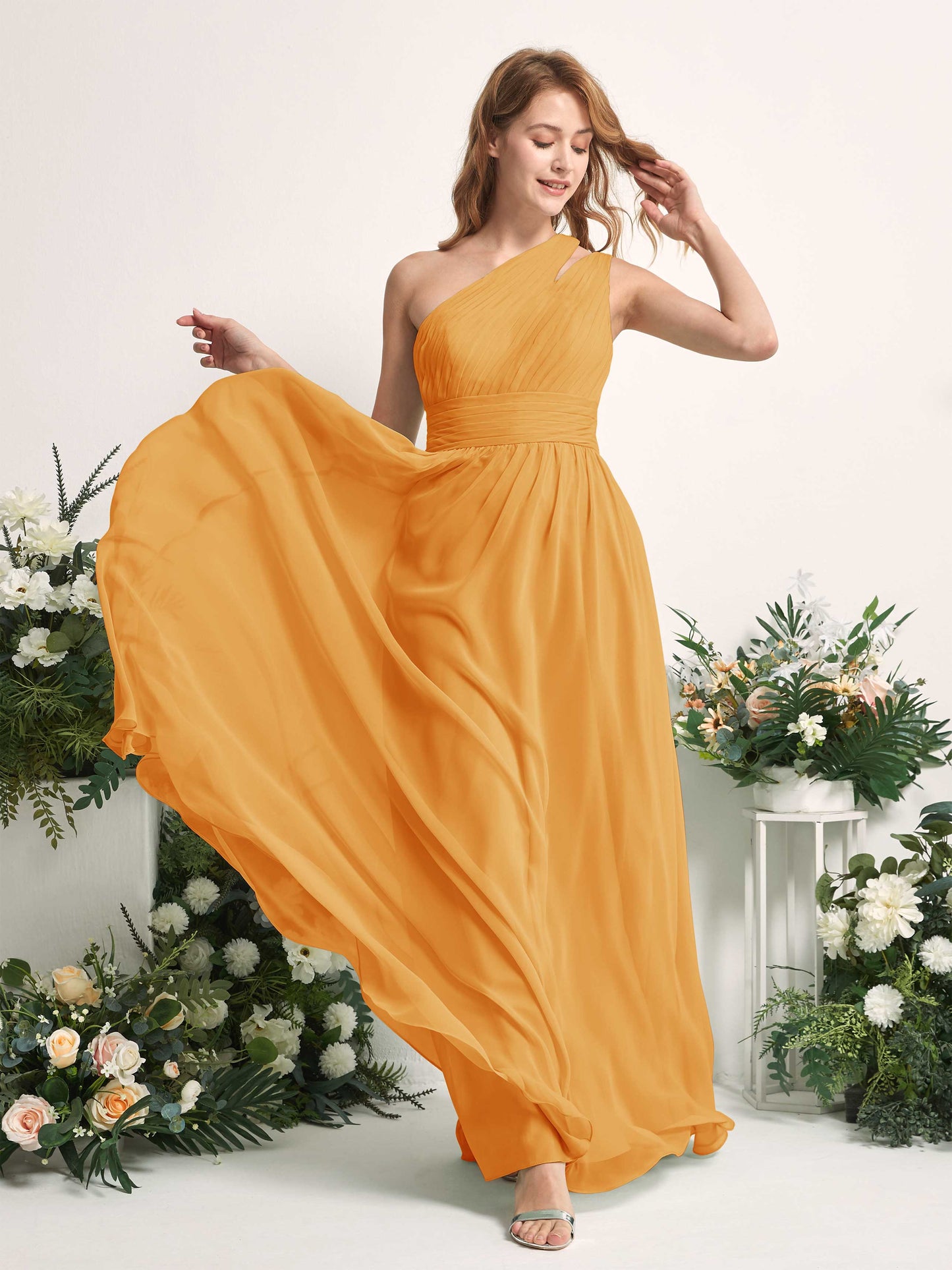 Evelyn Mango One Shoulder Maxi Dress