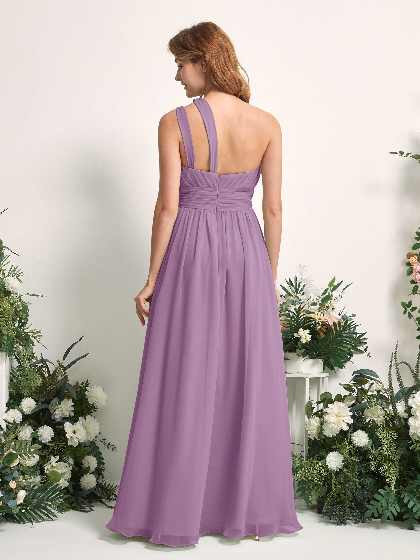 Evelyn Orchid Mist One Shoulder Maxi Dress