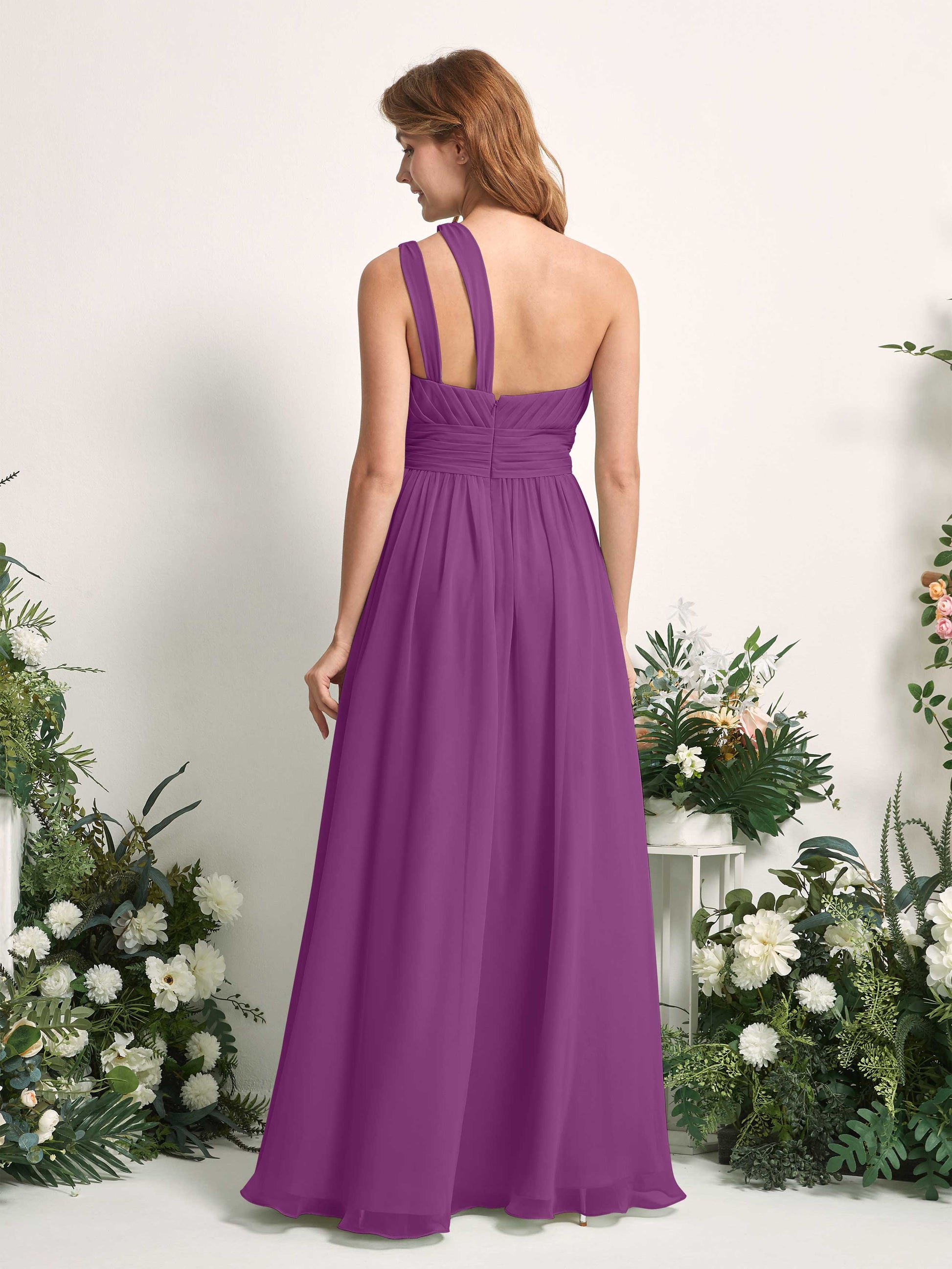 Evelyn Purple One Shoulder Maxi Dress