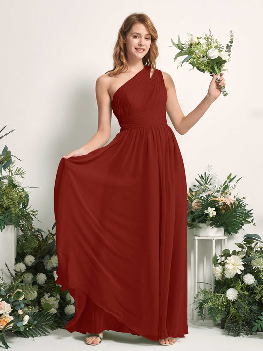 Evelyn Rust One Shoulder Maxi Dress