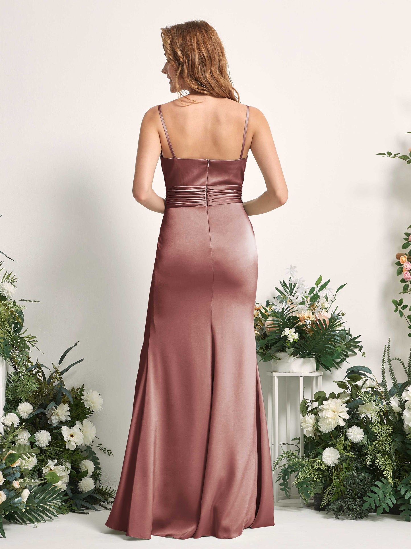 Faye Desert Rose Satin Sleeveless Maxi Dress