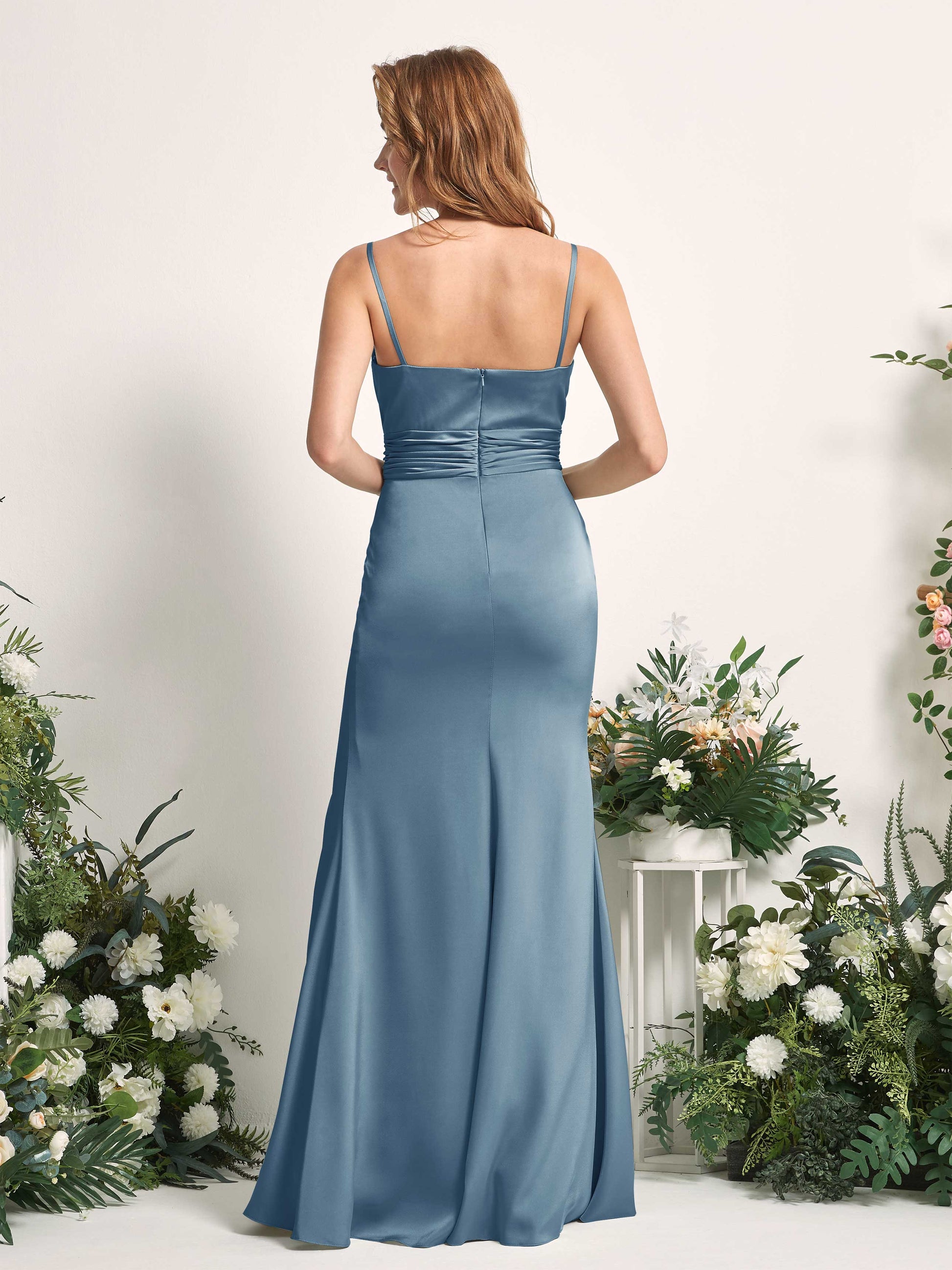 Faye Ink blue Satin Sleeveless Maxi Dress