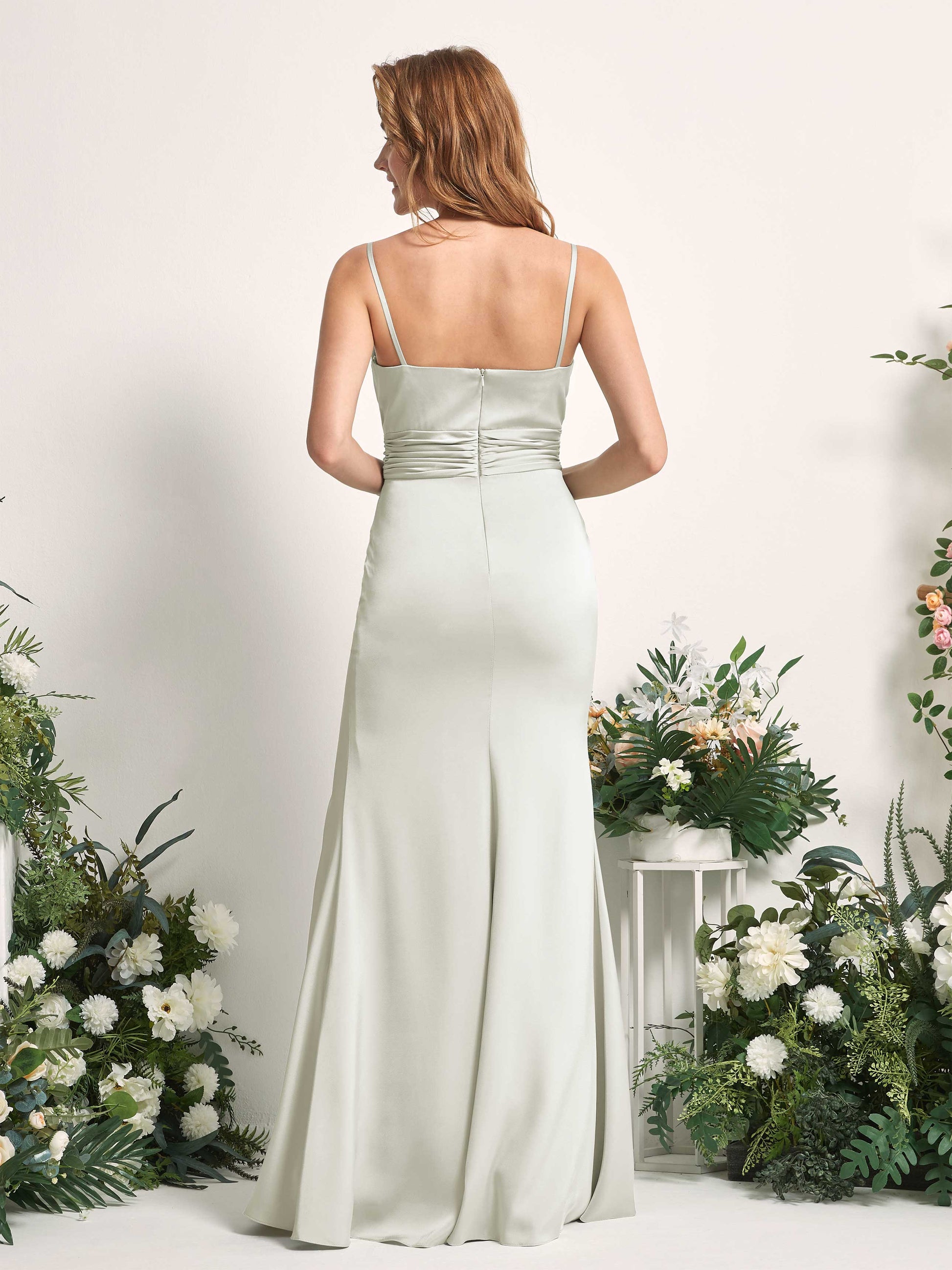 Faye Ivory Satin Sleeveless Maxi Dress