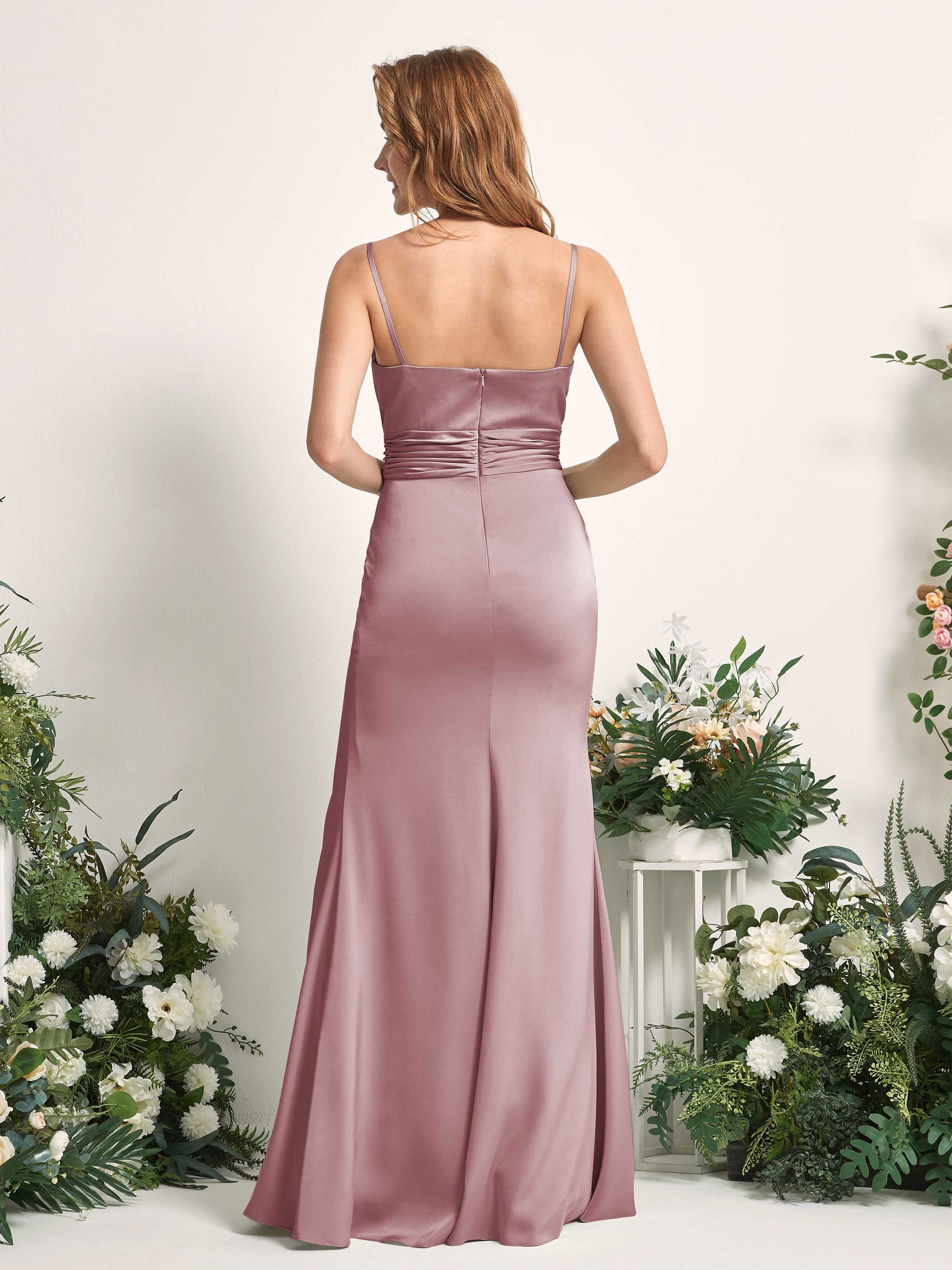 Faye Rose Quartz Satin Sleeveless Maxi Dress