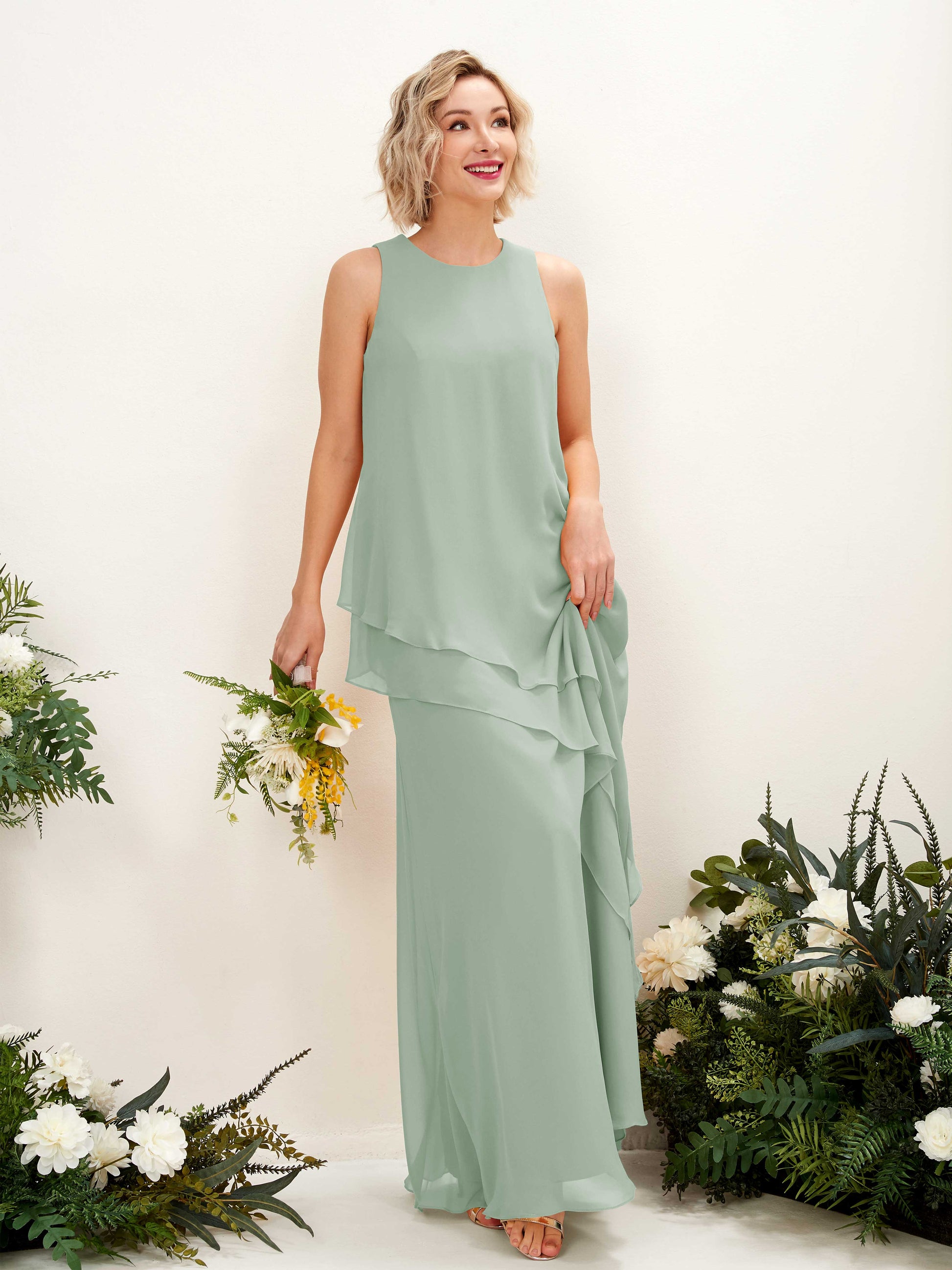 Finna Sage Green Sleeveless Maxi Dress