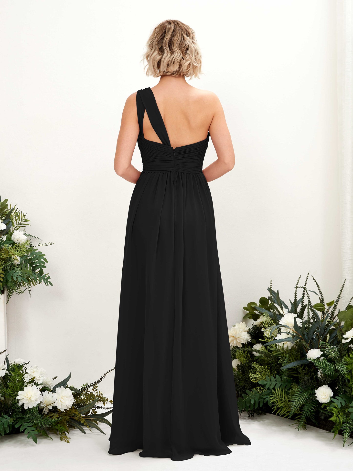 Flaze Black One Shoulder Maxi Dress