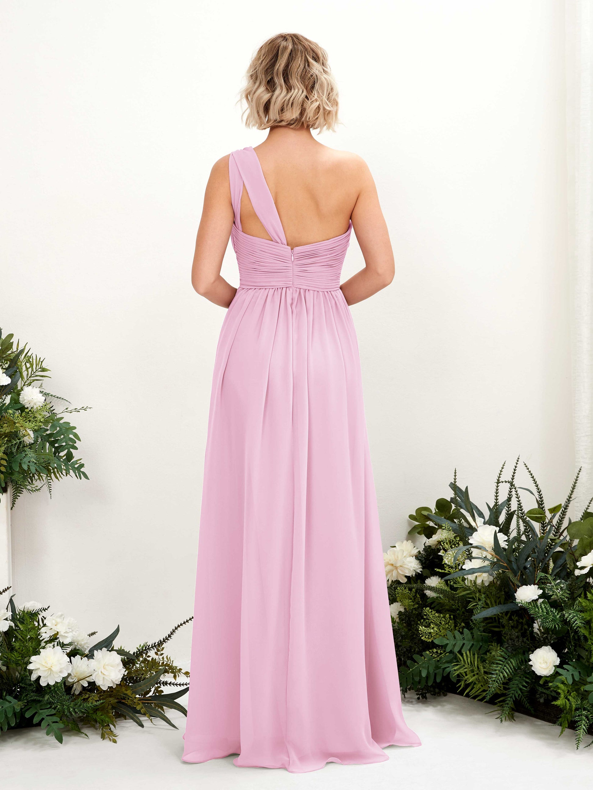 Flaze Candy Pink One Shoulder Maxi Dress