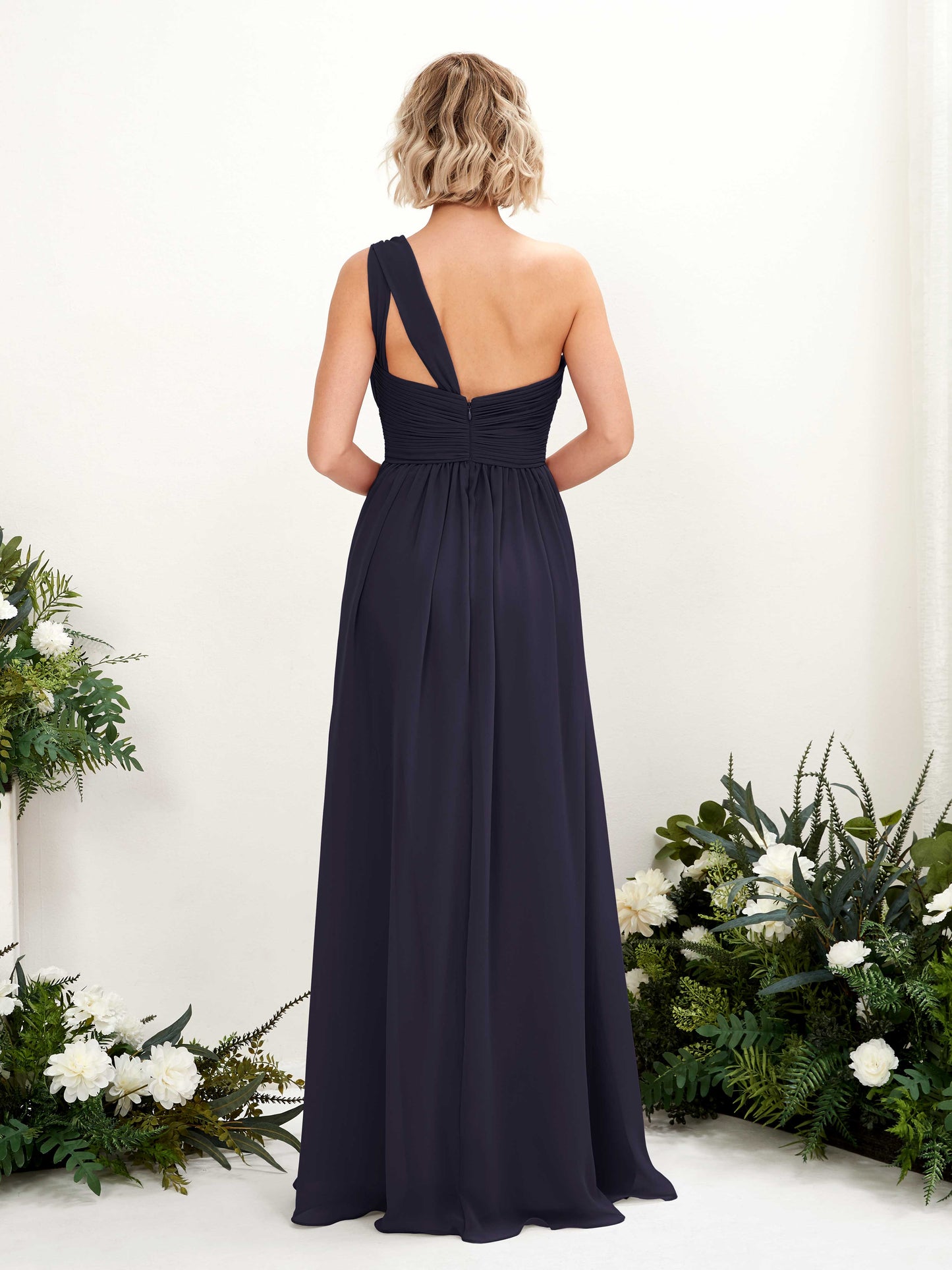 Flaze Dark Navy One Shoulder Maxi Dress