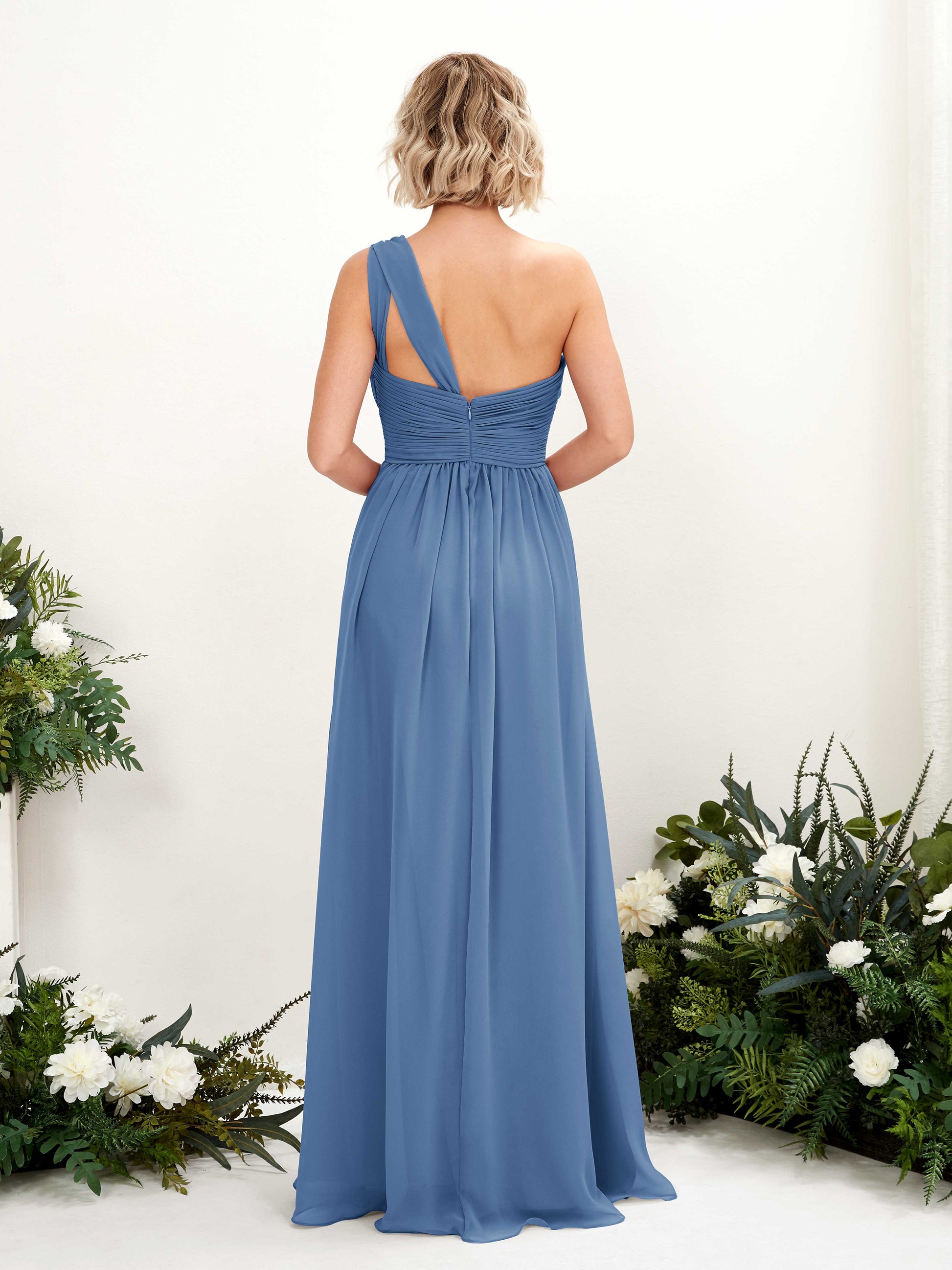 Flaze Dusty Blue One Shoulder Maxi Dress