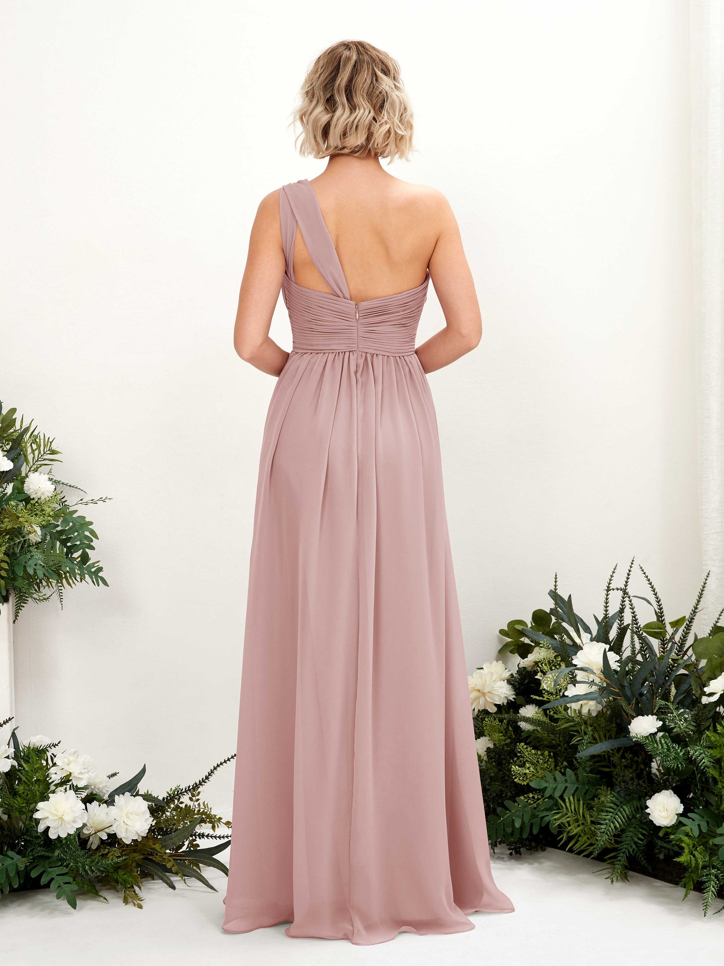 Flaze Dusty Rose One Shoulder Maxi Dress