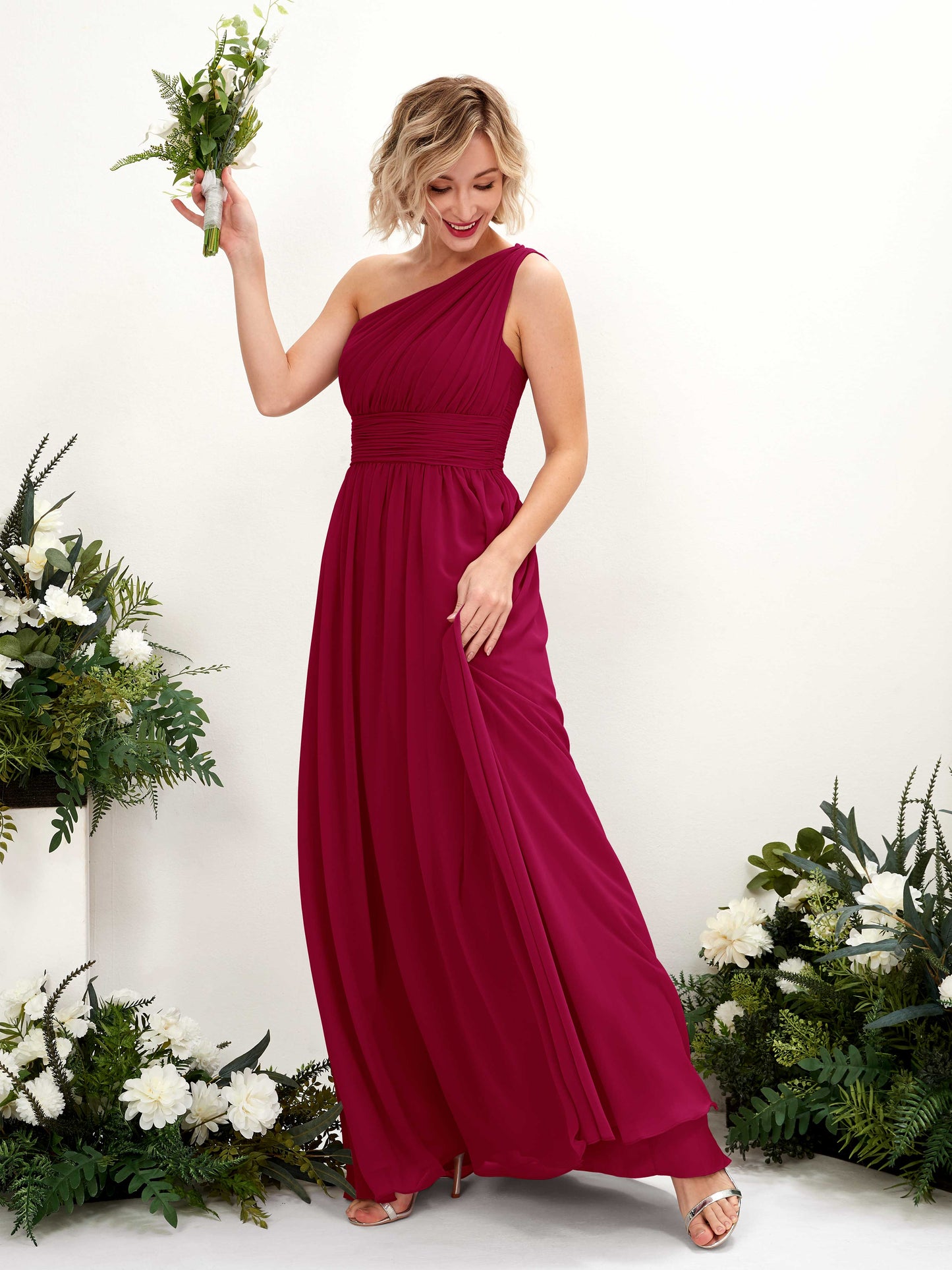 Flaze Jester Red One Shoulder Maxi Dress